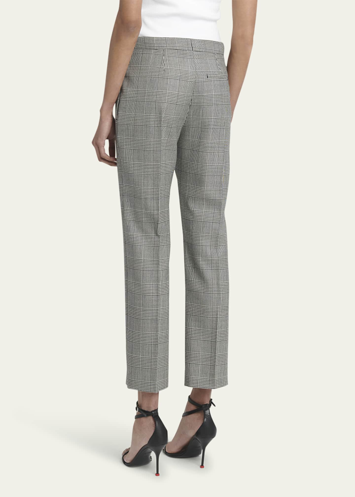 McQueen Prince of Wales Cropped Wool Trousers Image 3 of 5