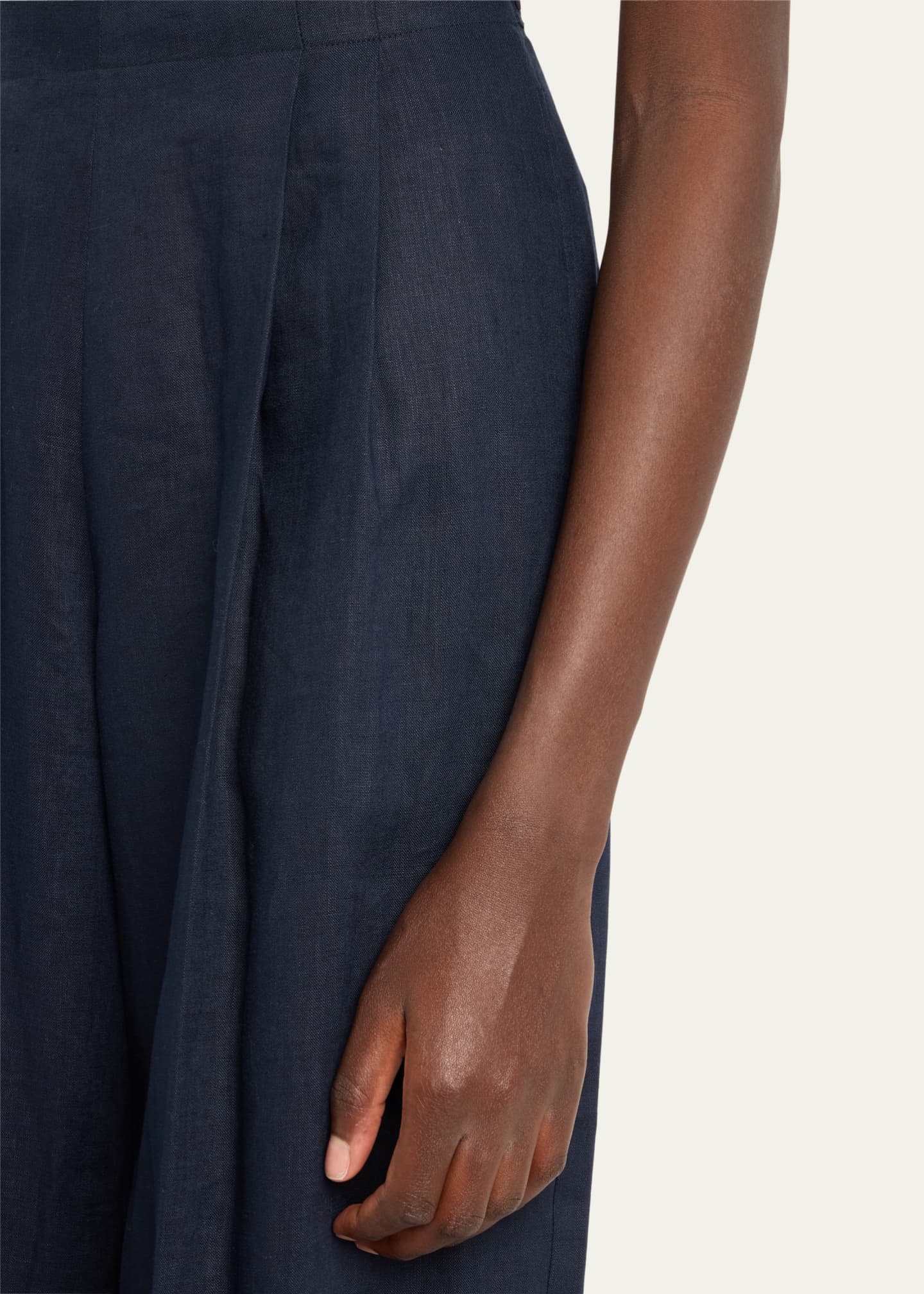 ADEAM Estella Pleated Wide-Leg Linen Pants Image 4 of 4