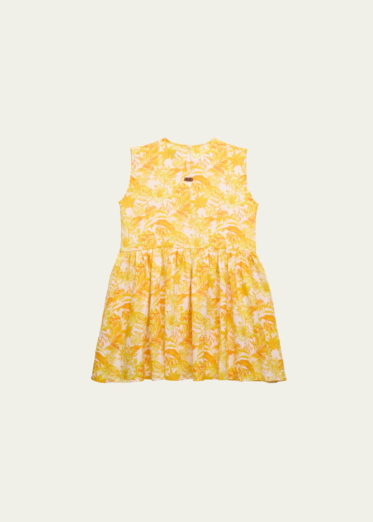 Vilebrequin Girl's Tahiti Flower-Print Linen Dress, Size 2-14 Image 2 of 3