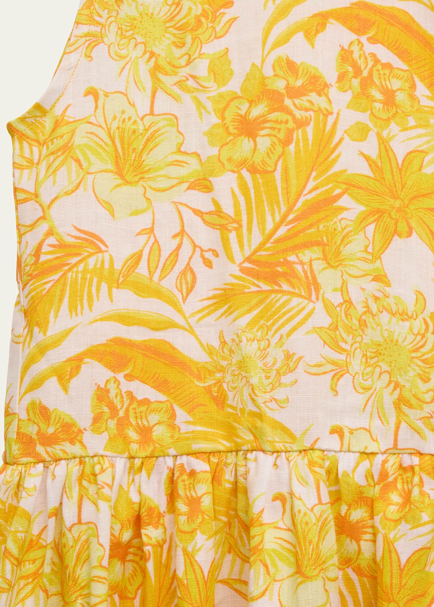 Vilebrequin Girl's Tahiti Flower-Print Linen Dress, Size 2-14 Image 3 of 3