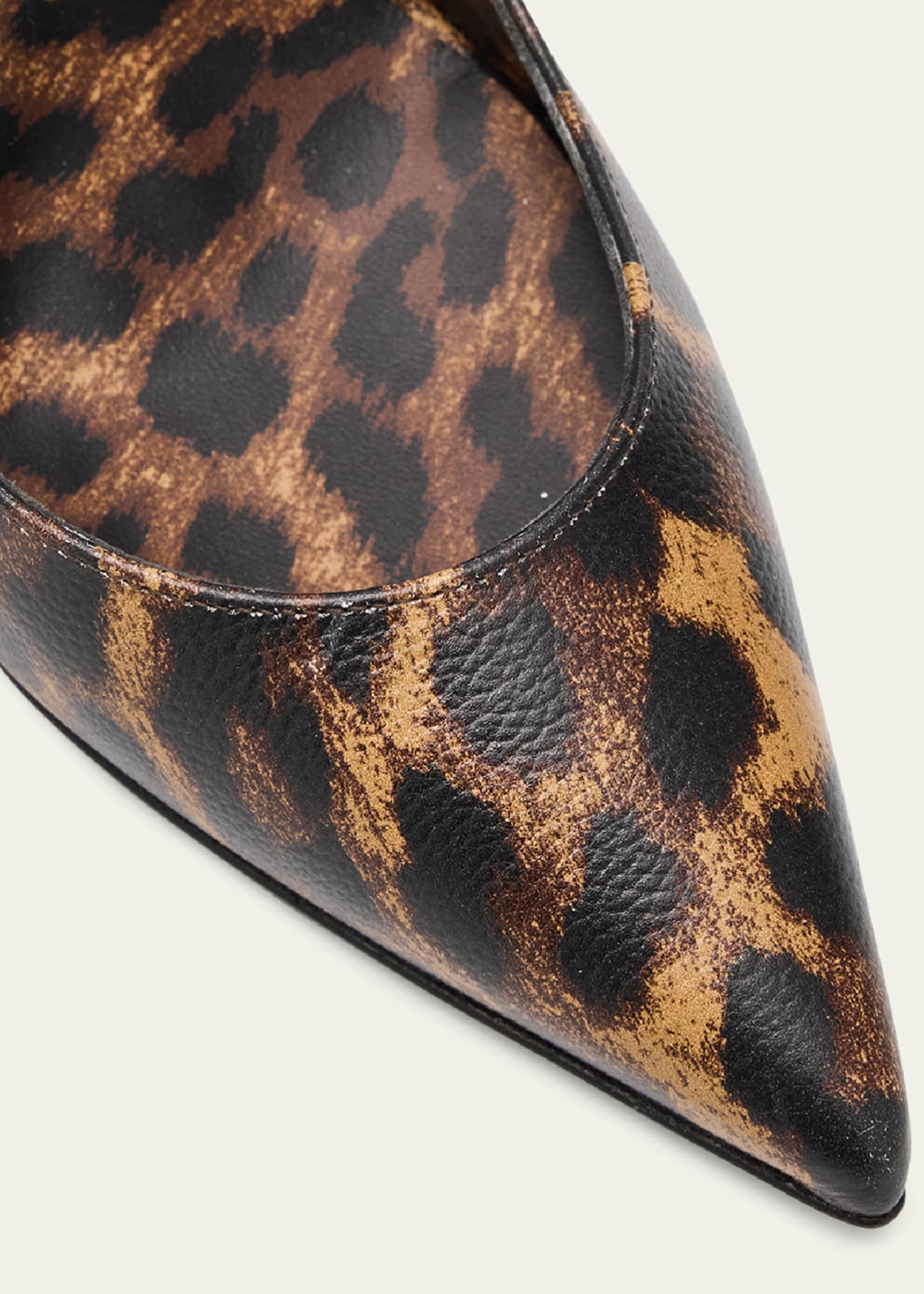 Vibella Red-Sole Leopard-Print Leather Pumps