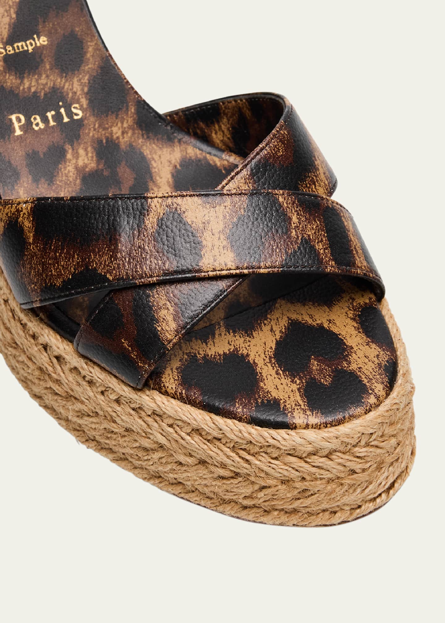 Christian Louboutin Leopard Red Sole Espadrille Sandals Image 5 of 5