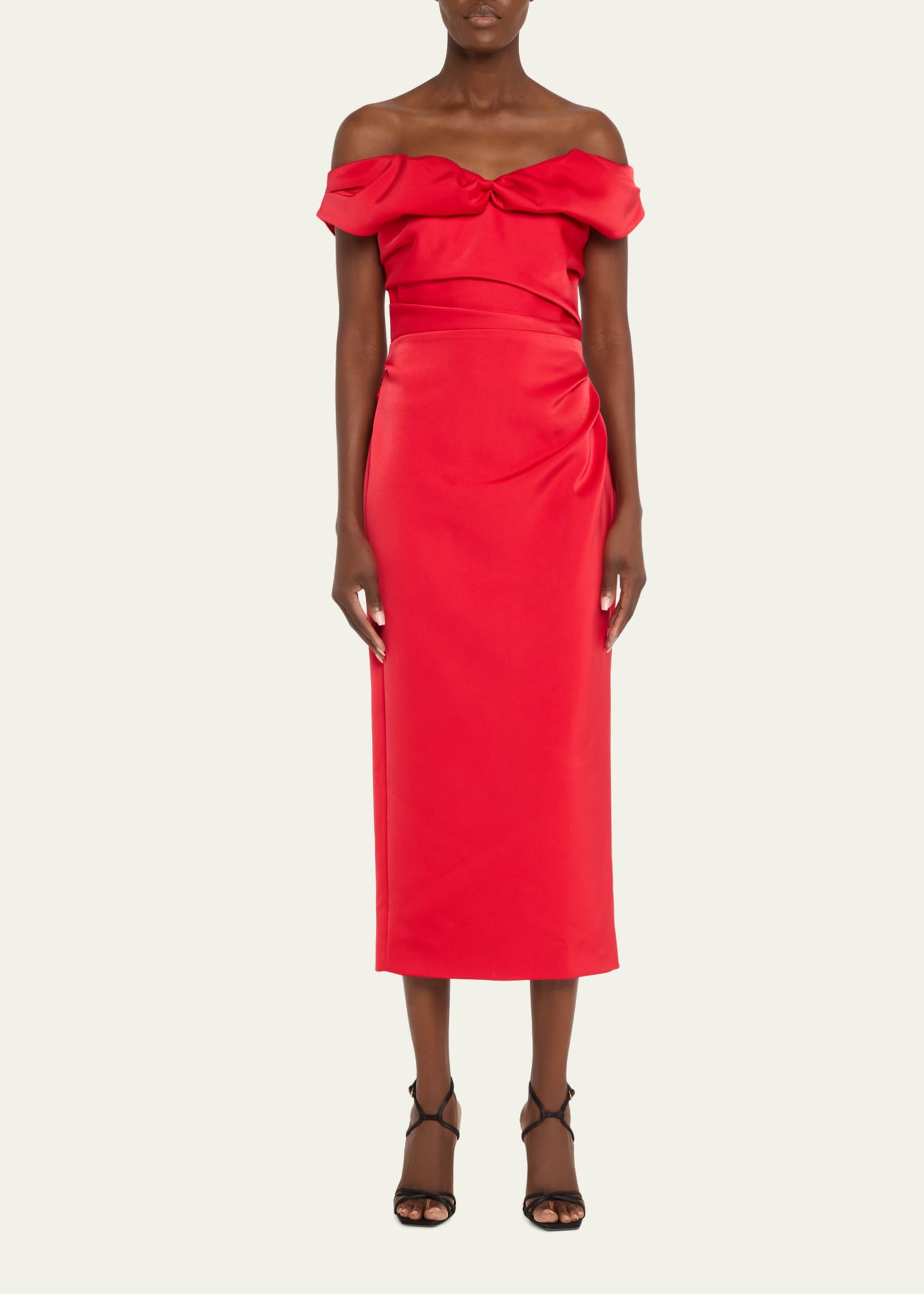 Rachel Gilbert Daria Twisted Off-Shoulder Midi Gown Image 2 of 5