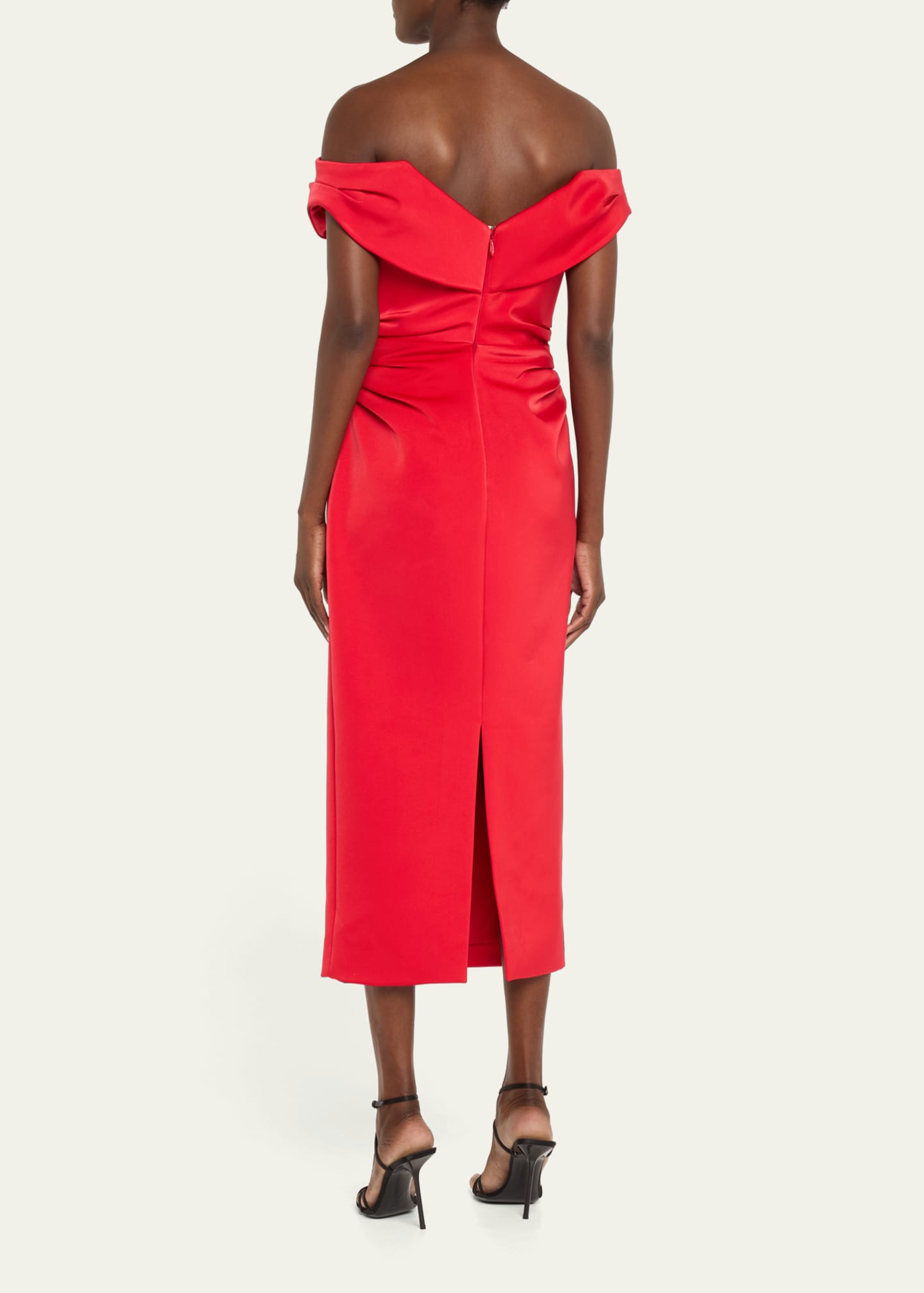Rachel Gilbert Daria Twisted Off-Shoulder Midi Gown Image 3 of 5