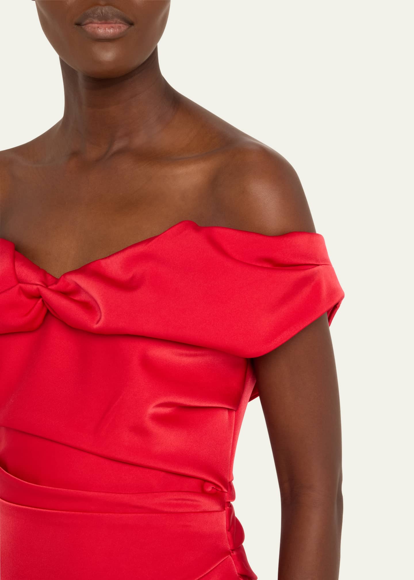 Rachel Gilbert Daria Twisted Off-Shoulder Midi Gown Image 5 of 5
