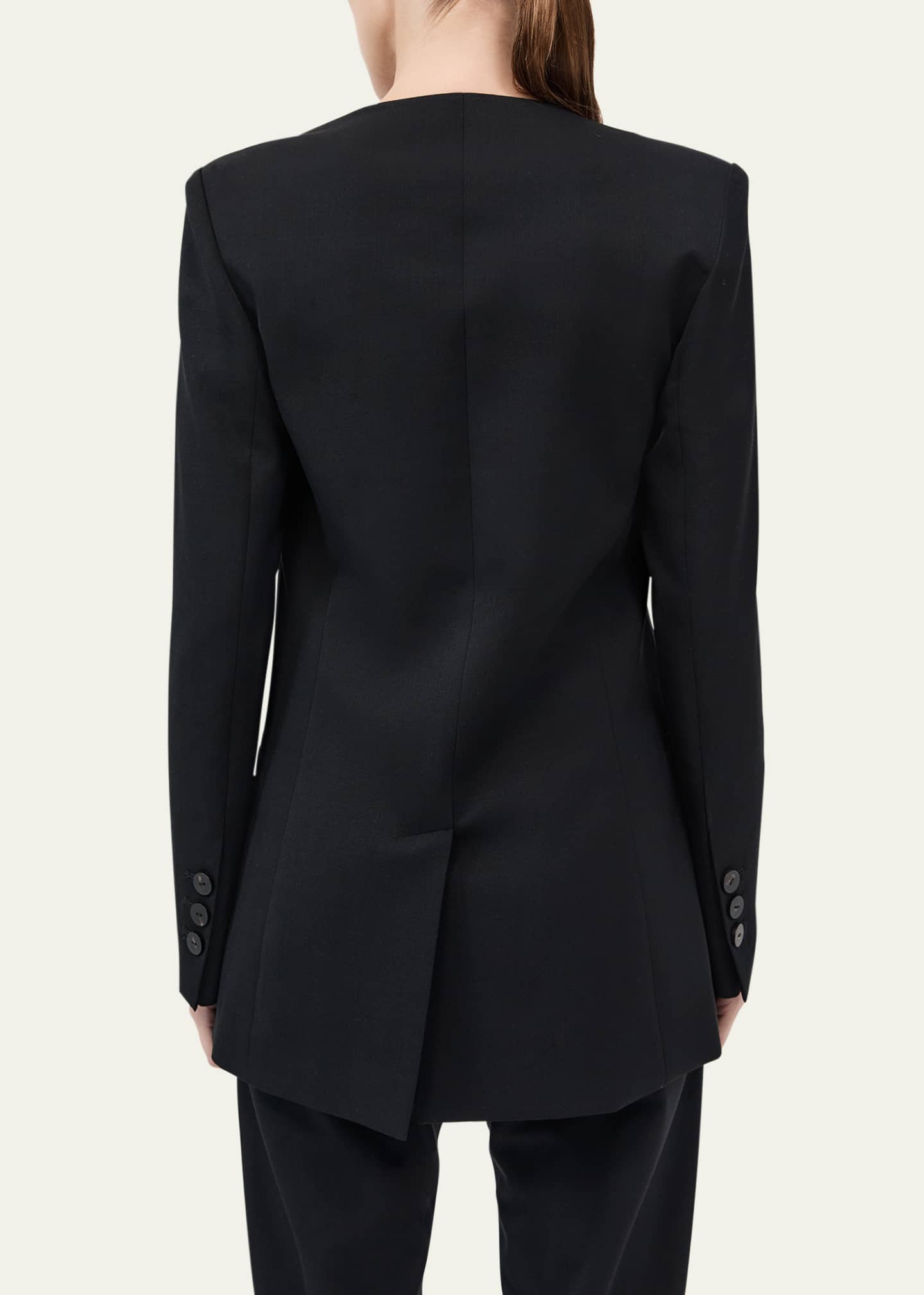 St. Agni Collarless Raw Edge Blazer Image 3 of 5