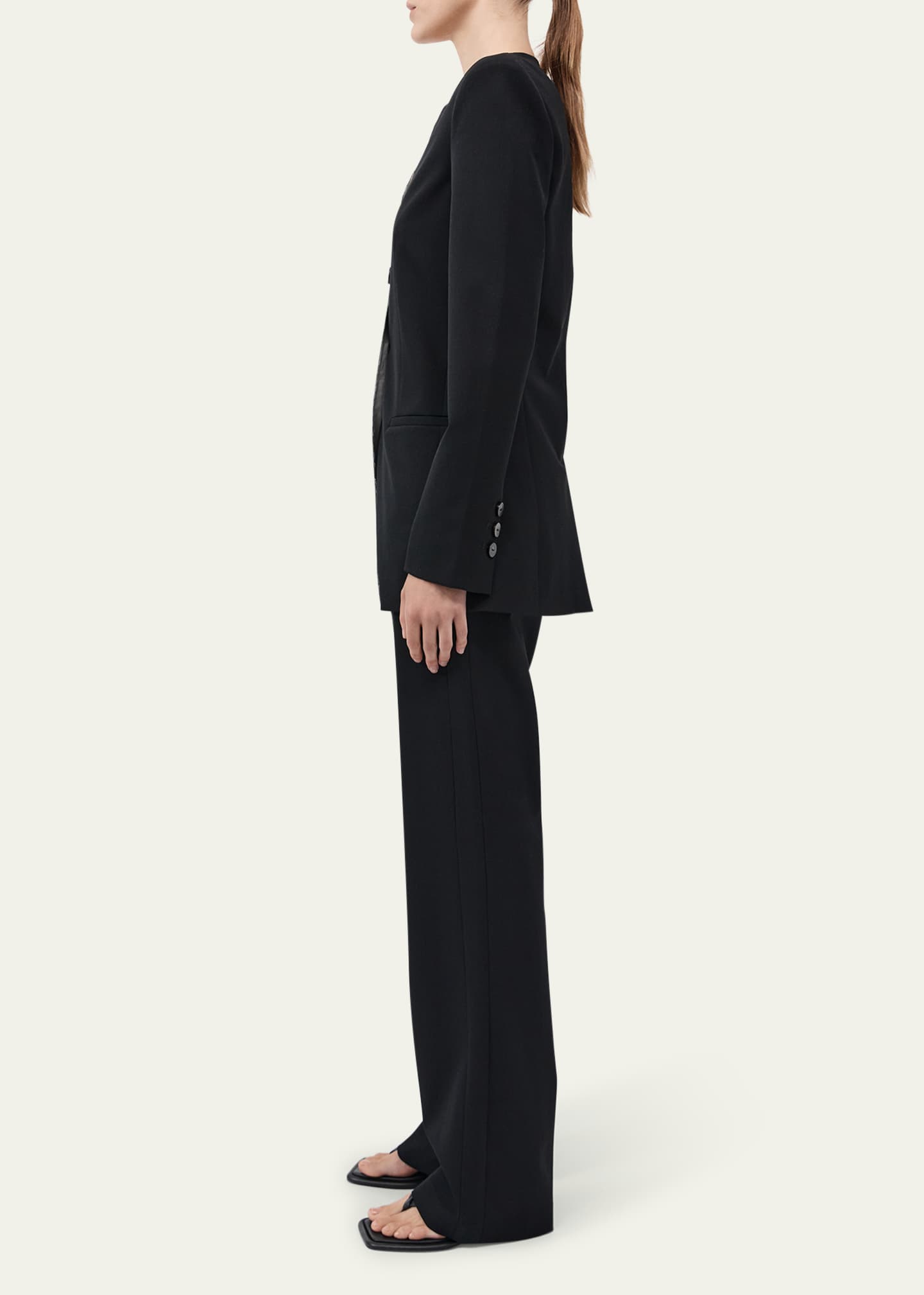 St. Agni Collarless Raw Edge Blazer Image 4 of 5