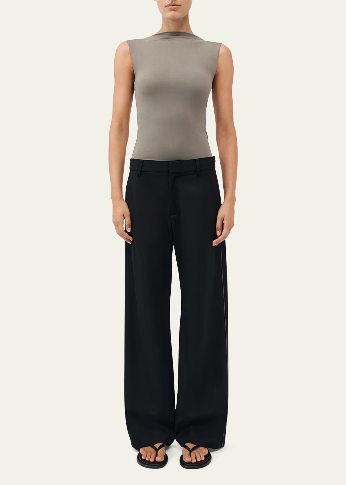 St. Agni Cupro Jersey High-Neck Top Image 2 of 4
