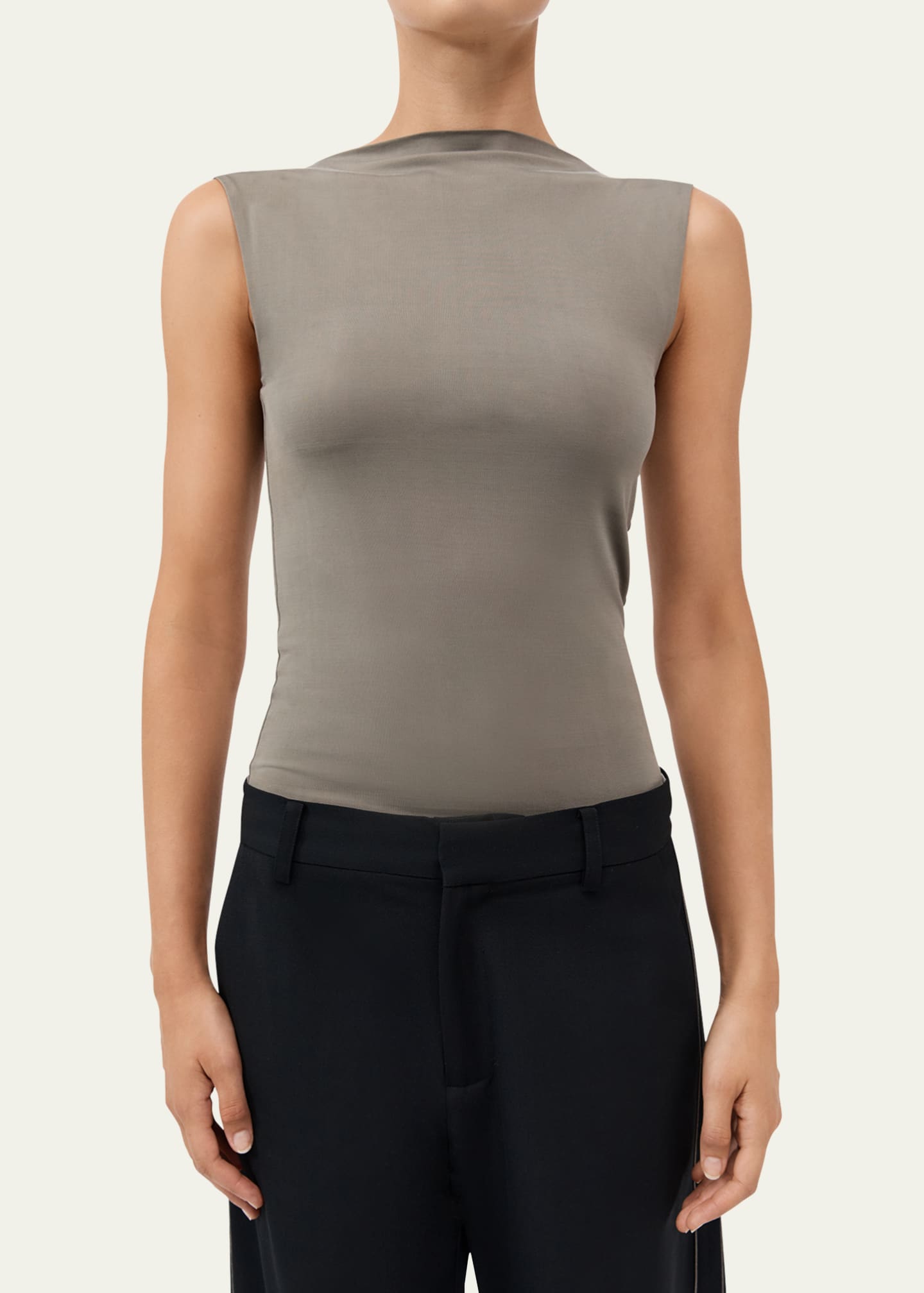 St. Agni Cupro Jersey High-Neck Top Image 4 of 4