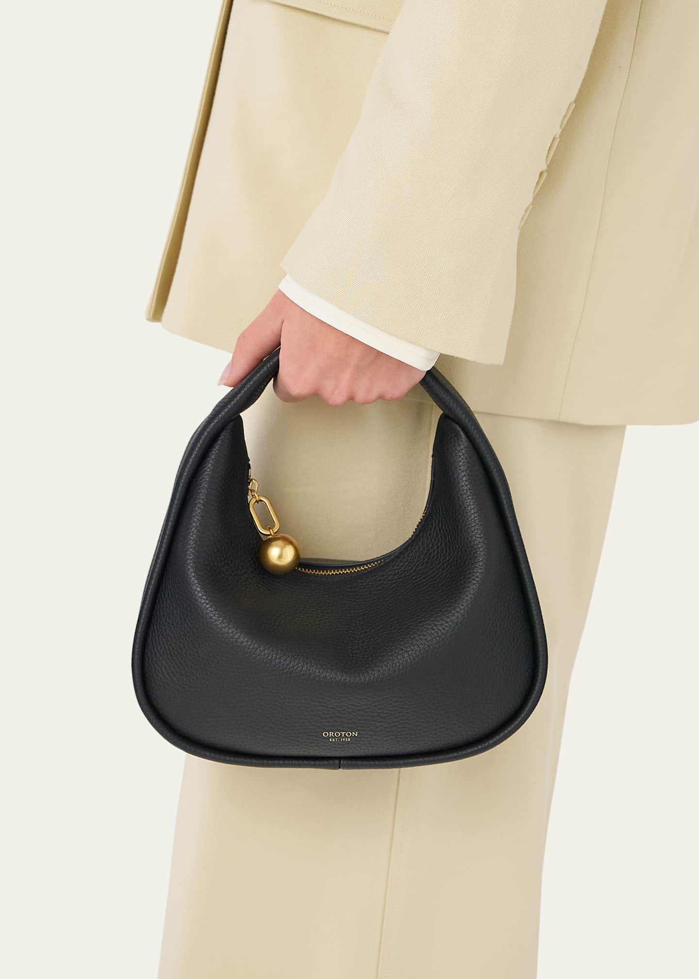 Oroton Clara Mini Zip Leather Top-Handle Bag Image 2 of 5