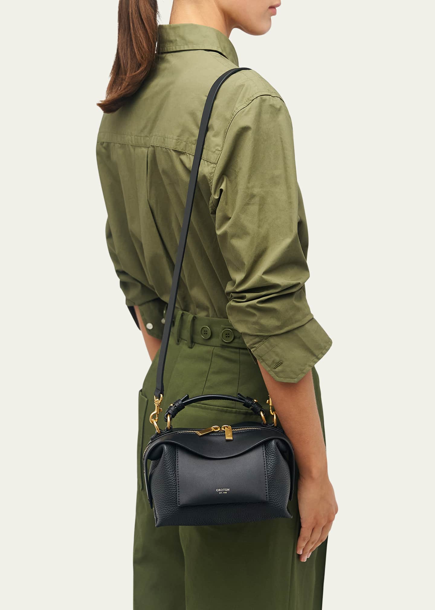 Oroton Mica Mini Zip Leather Crossbody Bag Image 3 of 3