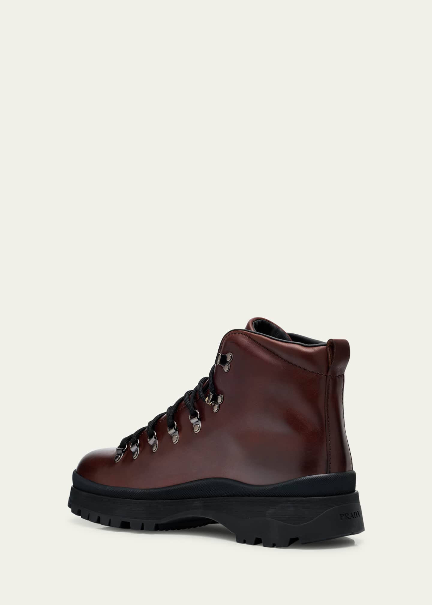 Prada Men's Brixxen Leather Lace-Up Boots - Bergdorf Goodman