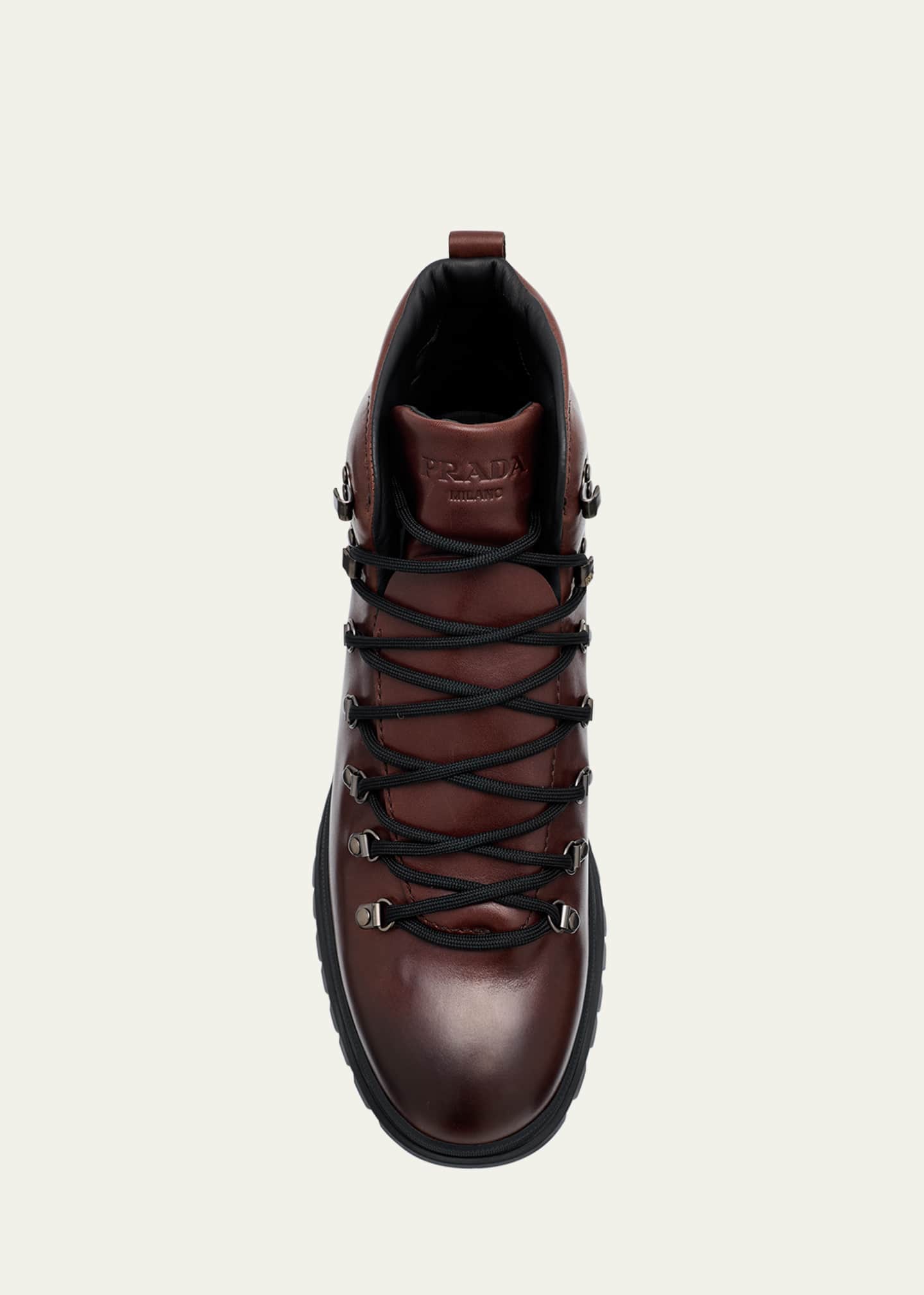 Prada Men's Brixxen Leather Lace-Up Boots - Bergdorf Goodman