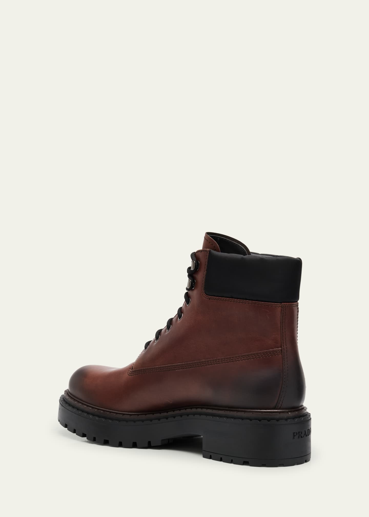 Prada Men's Leather Work Boots Image 4 of 6