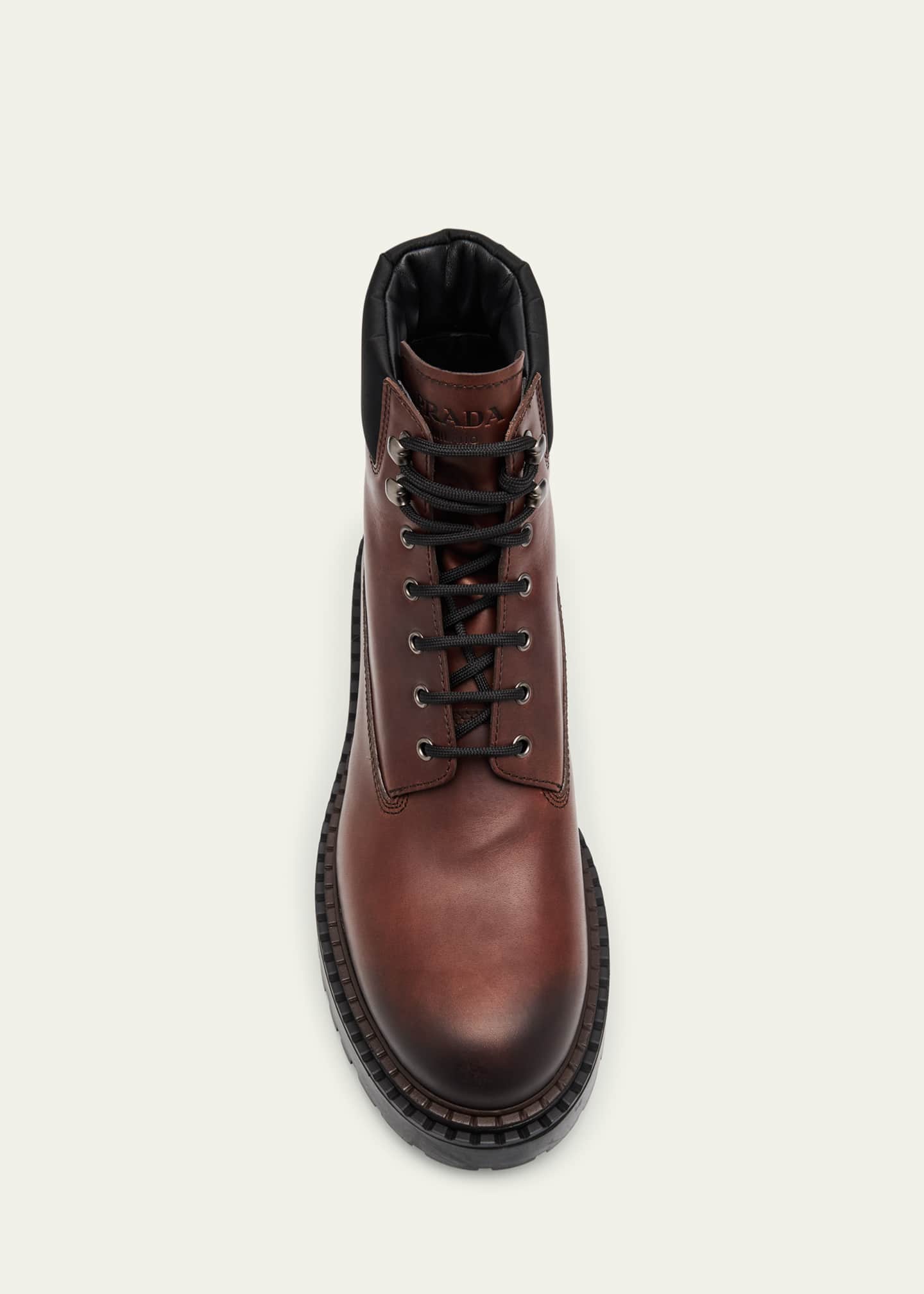 Prada Men's Leather Work Boots Image 6 of 6