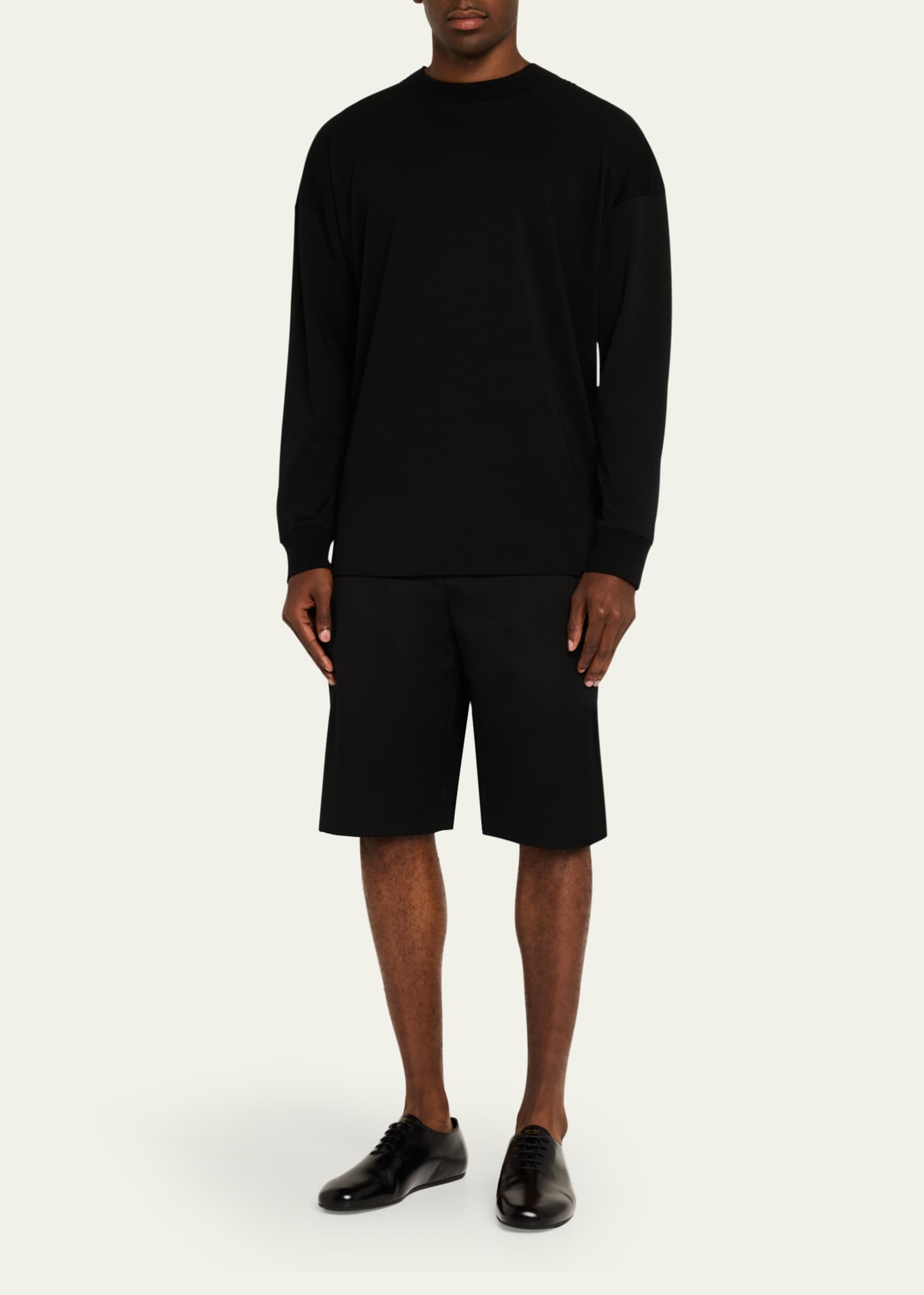 Prada Men's Analog Brushed Leather Oxfords Image 3 of 5