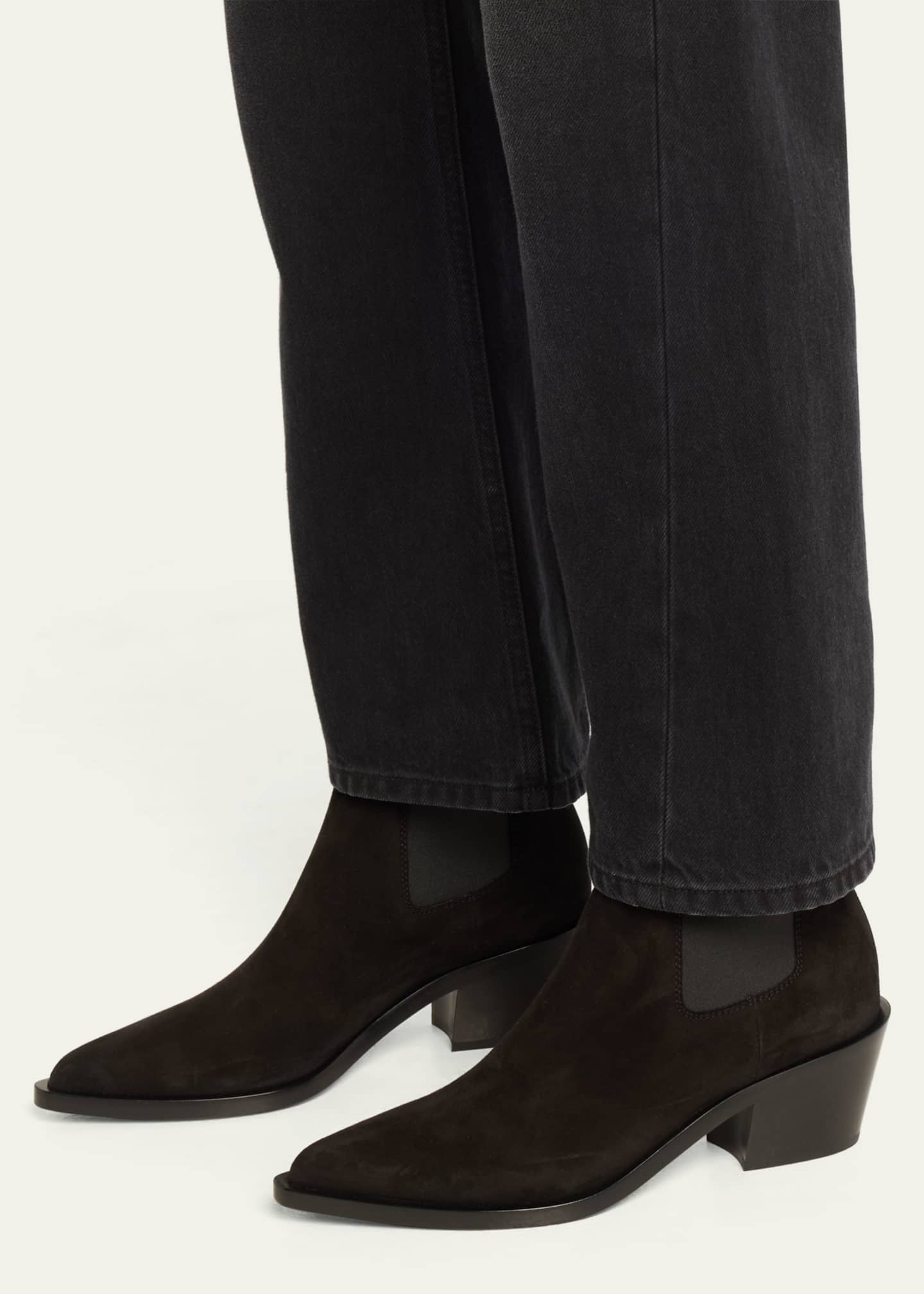 Gianvito Rossi Wylie Suede Western Chelsea Booties Image 2 of 5