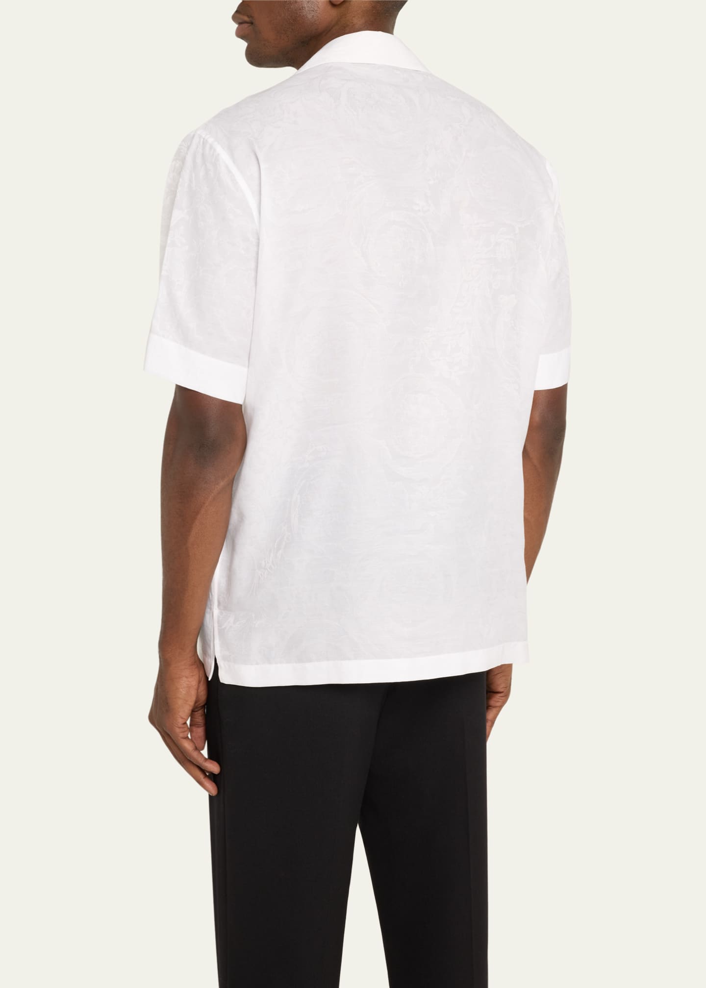 Versace Men's Barocco Jacquard Camp Shirt Image 3 of 5