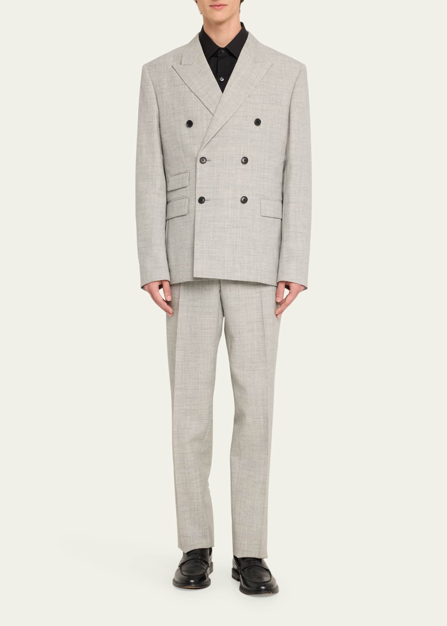 Versace Men's Melange Wool-Blend Pants Image 2 of 5