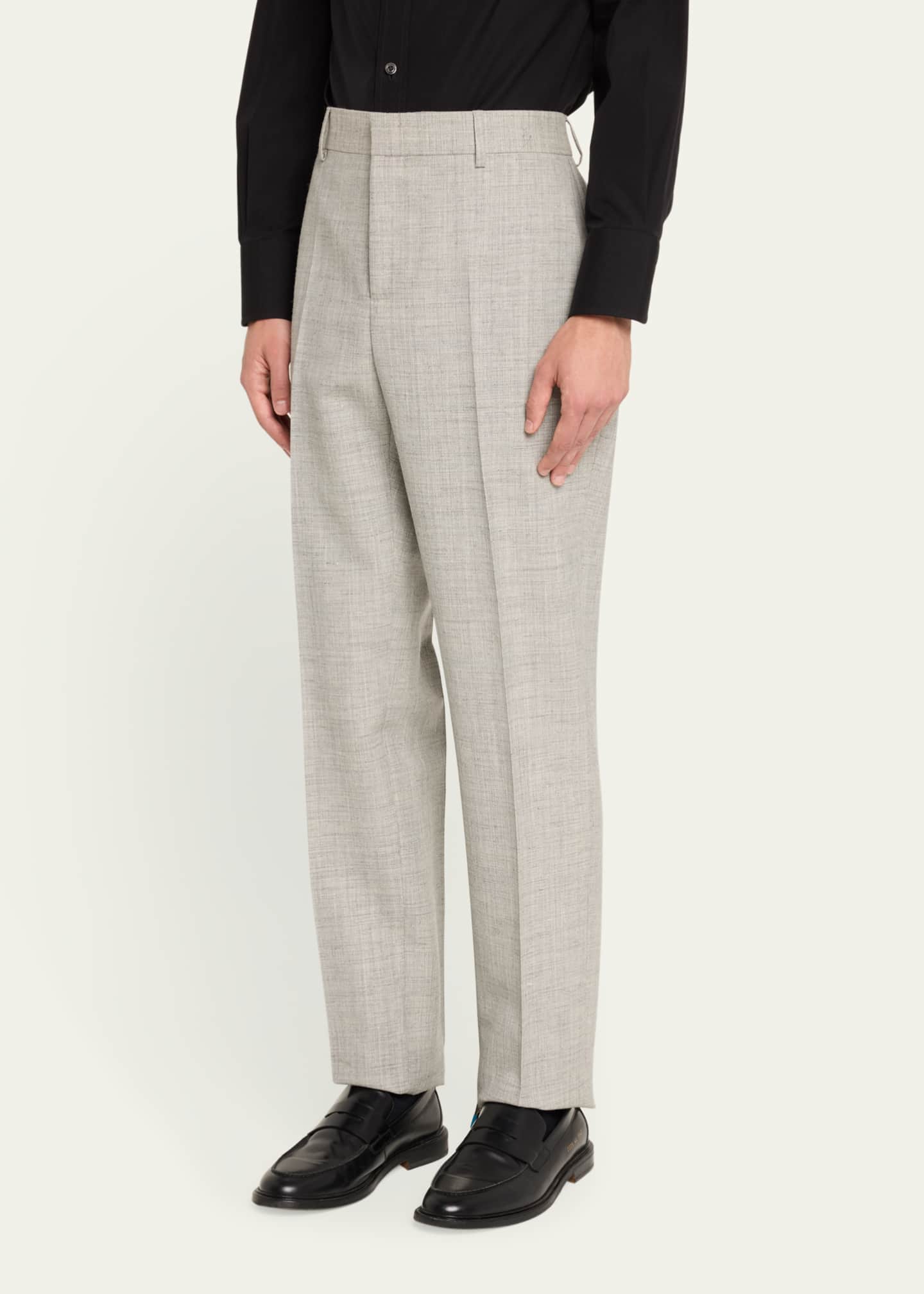 Versace Men's Melange Wool-Blend Pants Image 4 of 5