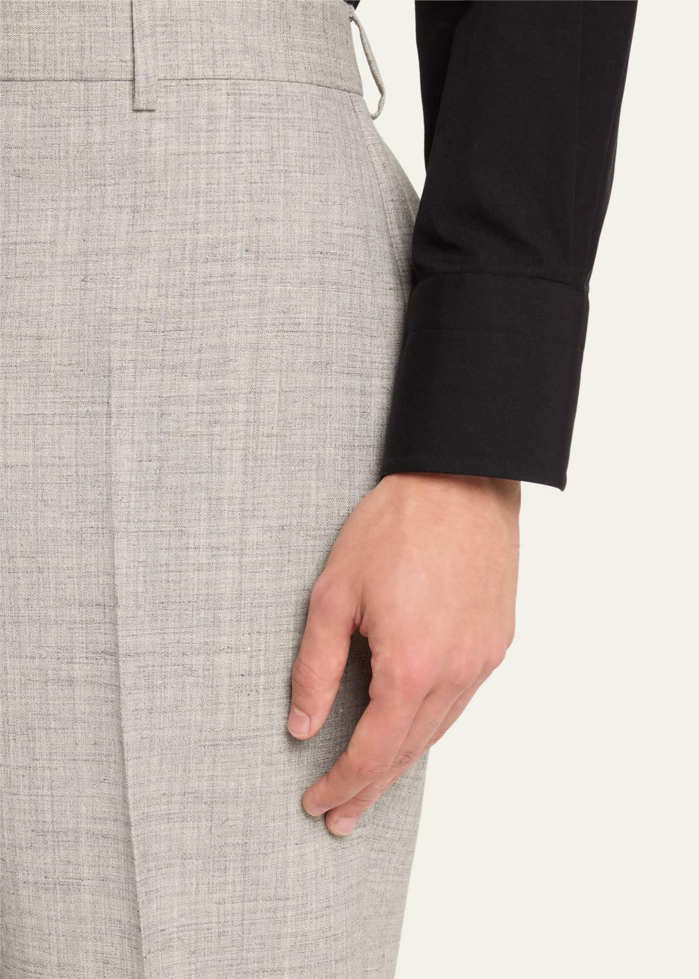 Versace Men's Melange Wool-Blend Pants Image 5 of 5