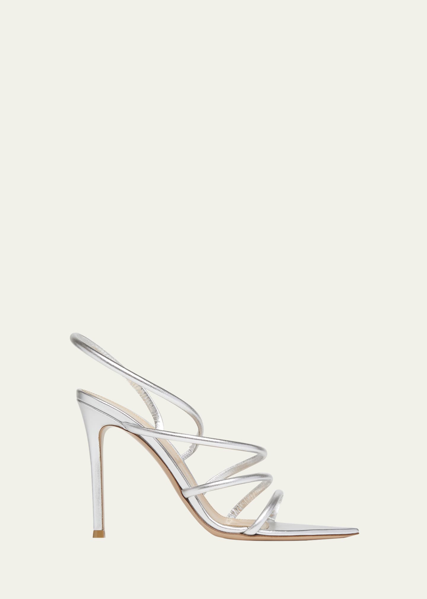 Gianvito Rossi Metallic Leather Strappy Sandals Image 1 of 3