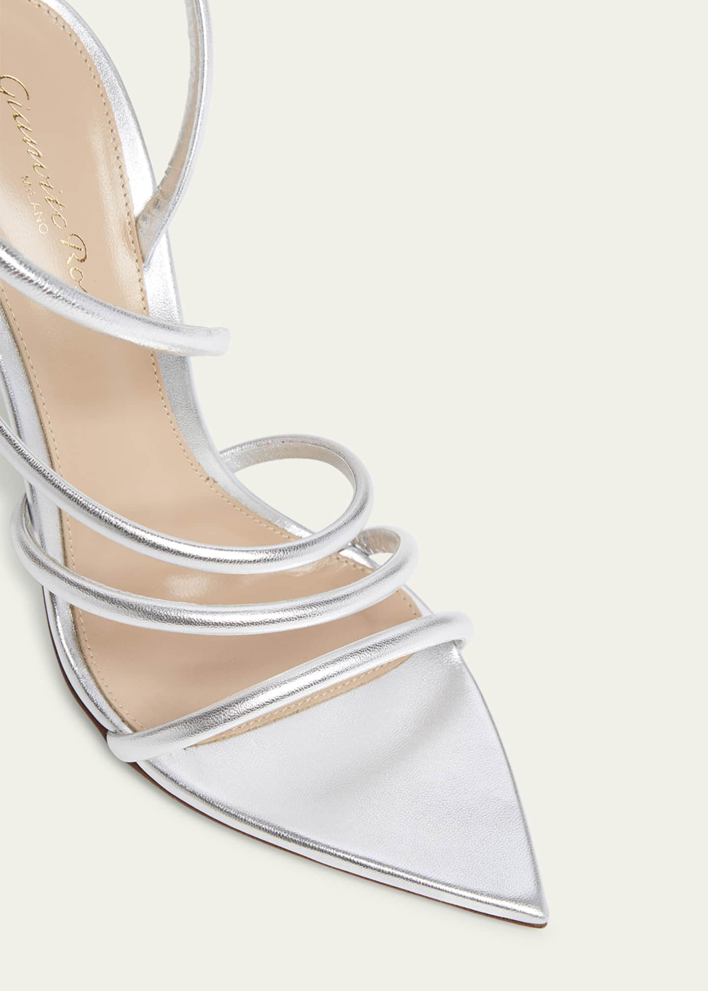 Gianvito Rossi Metallic Leather Strappy Sandals Image 3 of 3
