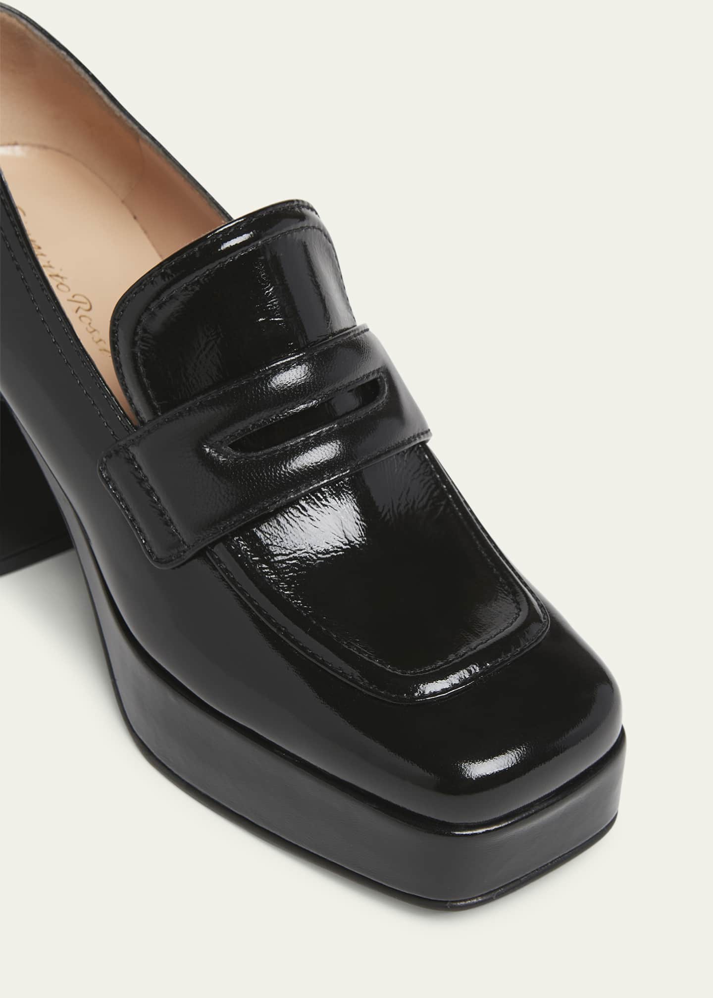 Gianvito Rossi Patent Platform Penny Loafers Image 5 of 5