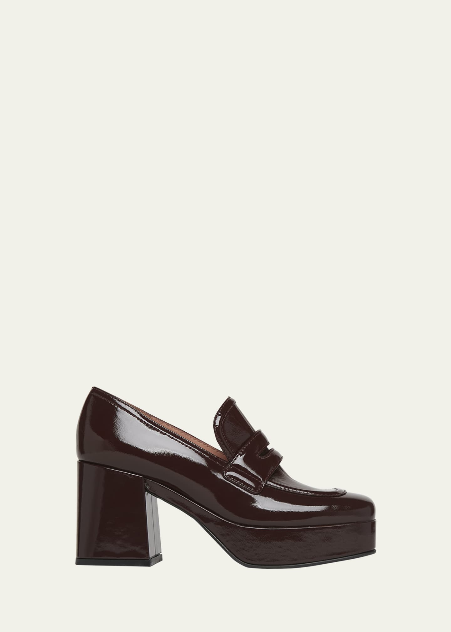 Gianvito Rossi Patent Platform Penny Loafers Image 1 of 5
