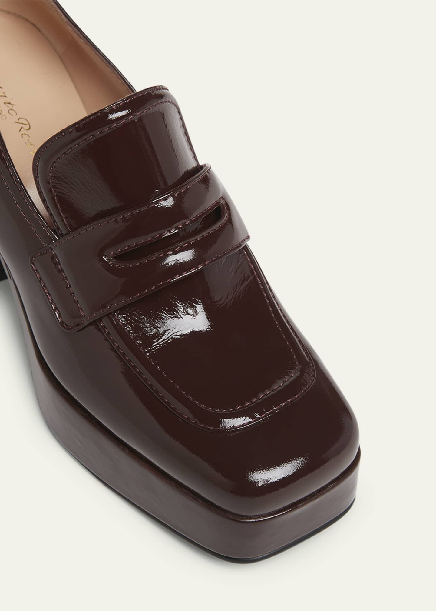 Gianvito Rossi Patent Platform Penny Loafers Image 5 of 5
