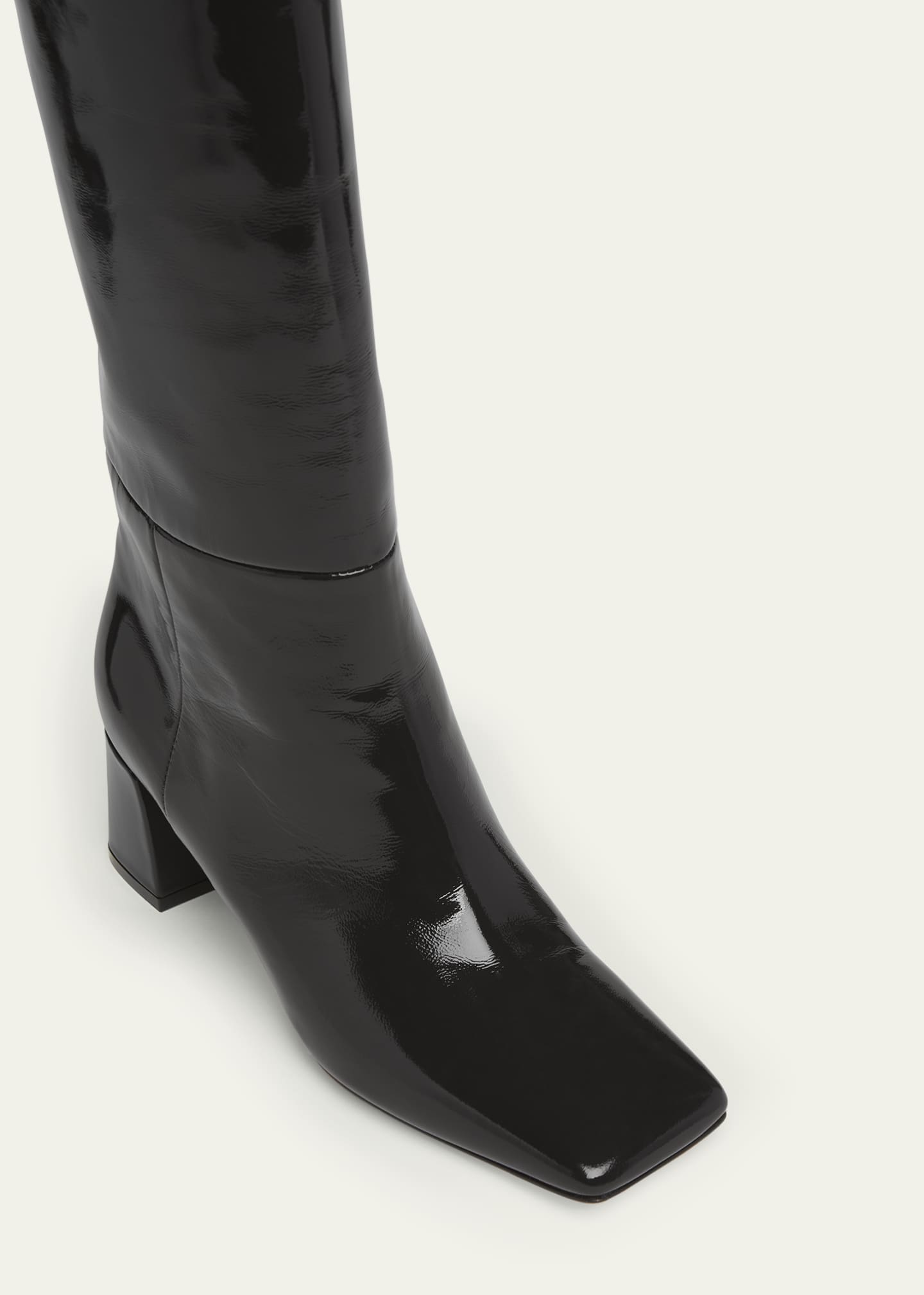 Gianvito Rossi Patent Square-Toe Knee Boots Image 3 of 3