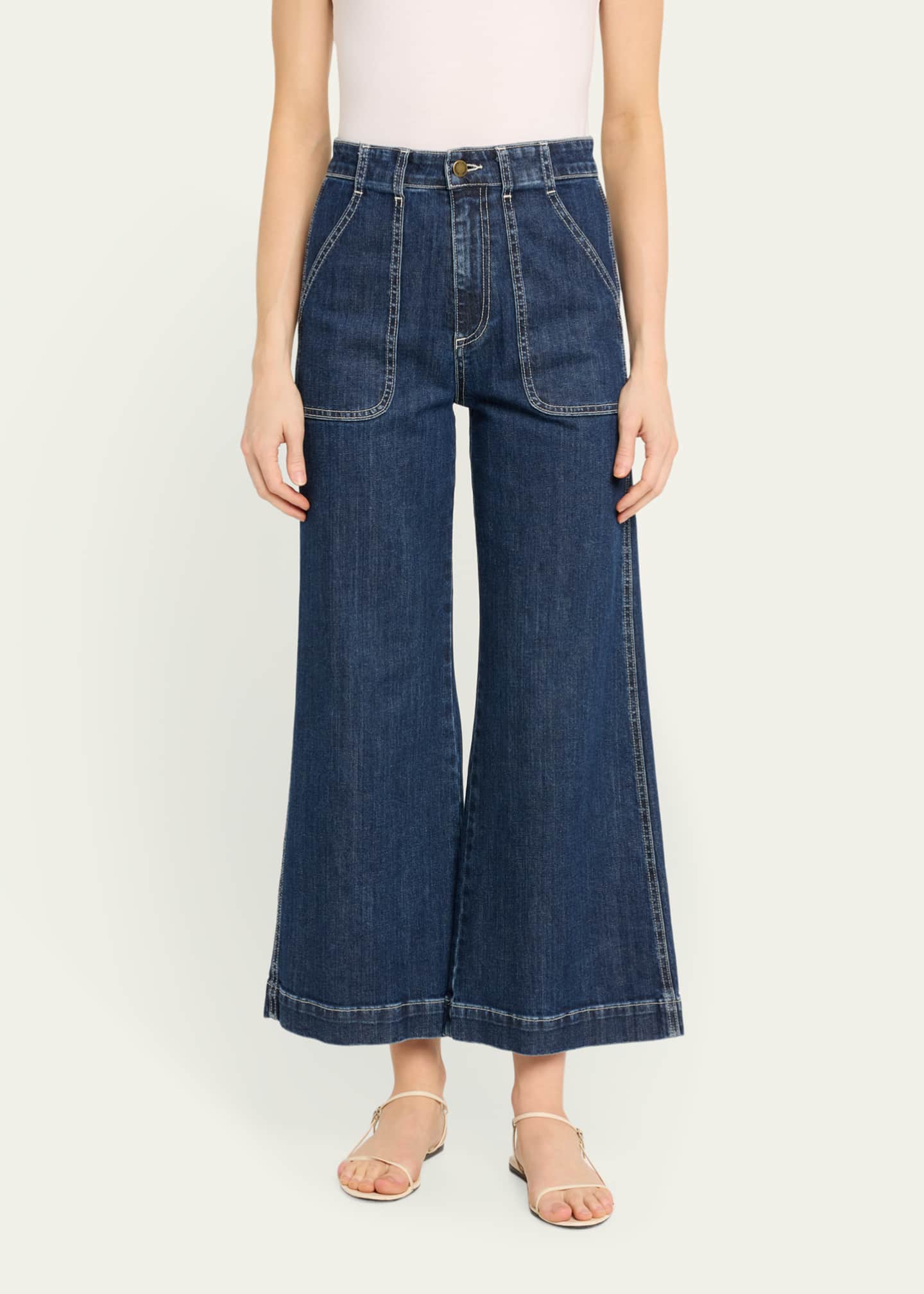 Ramy Brook Theodora Cropped Wide-Leg Jeans Image 4 of 5