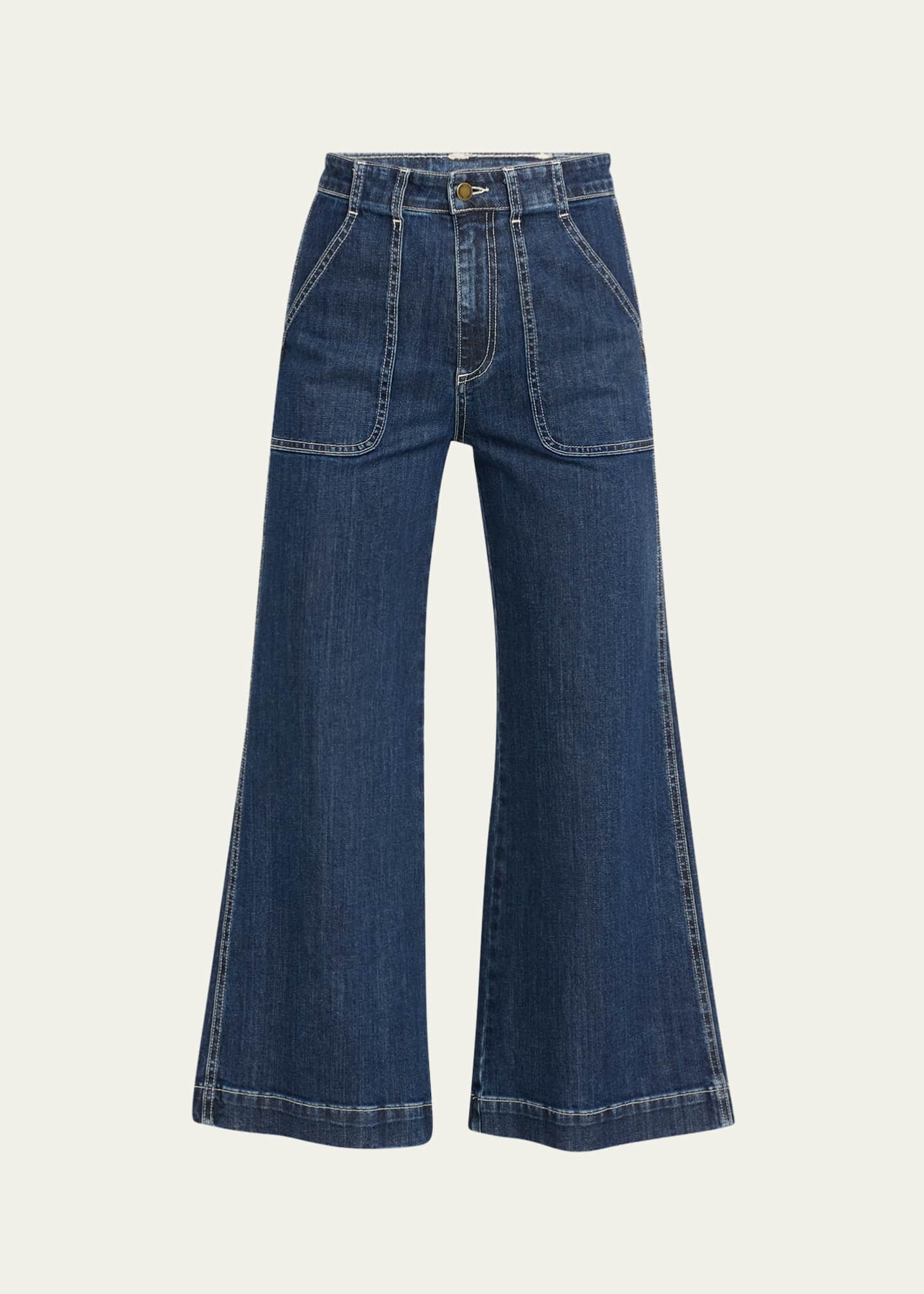 Ramy Brook Theodora Cropped Wide-Leg Jeans Image 1 of 5