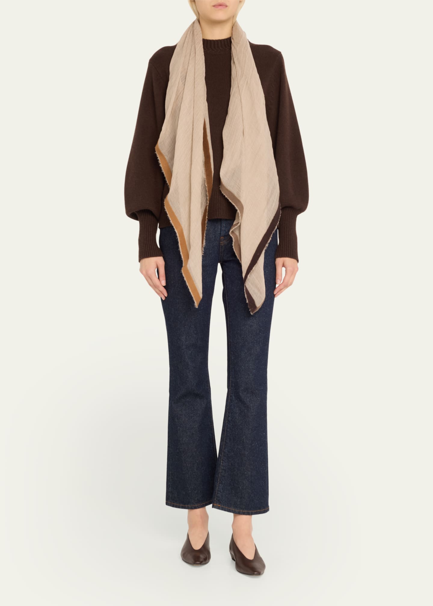 Faliero Sarti Fiocchetto Cashmere Blend Scarf Image 2 of 3
