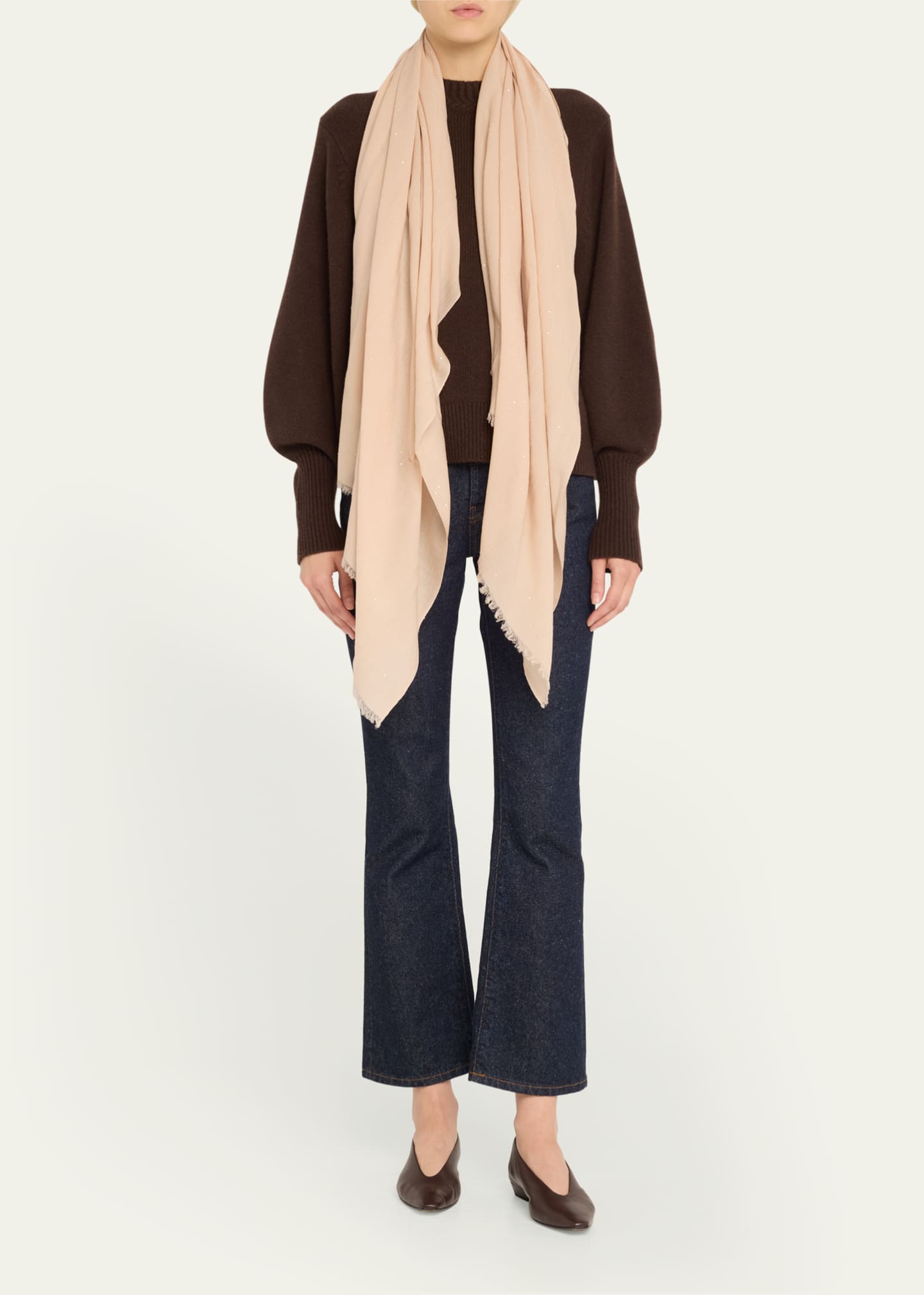 Faliero Sarti Raissa Sparkle Wool Blend Scarf Image 2 of 4