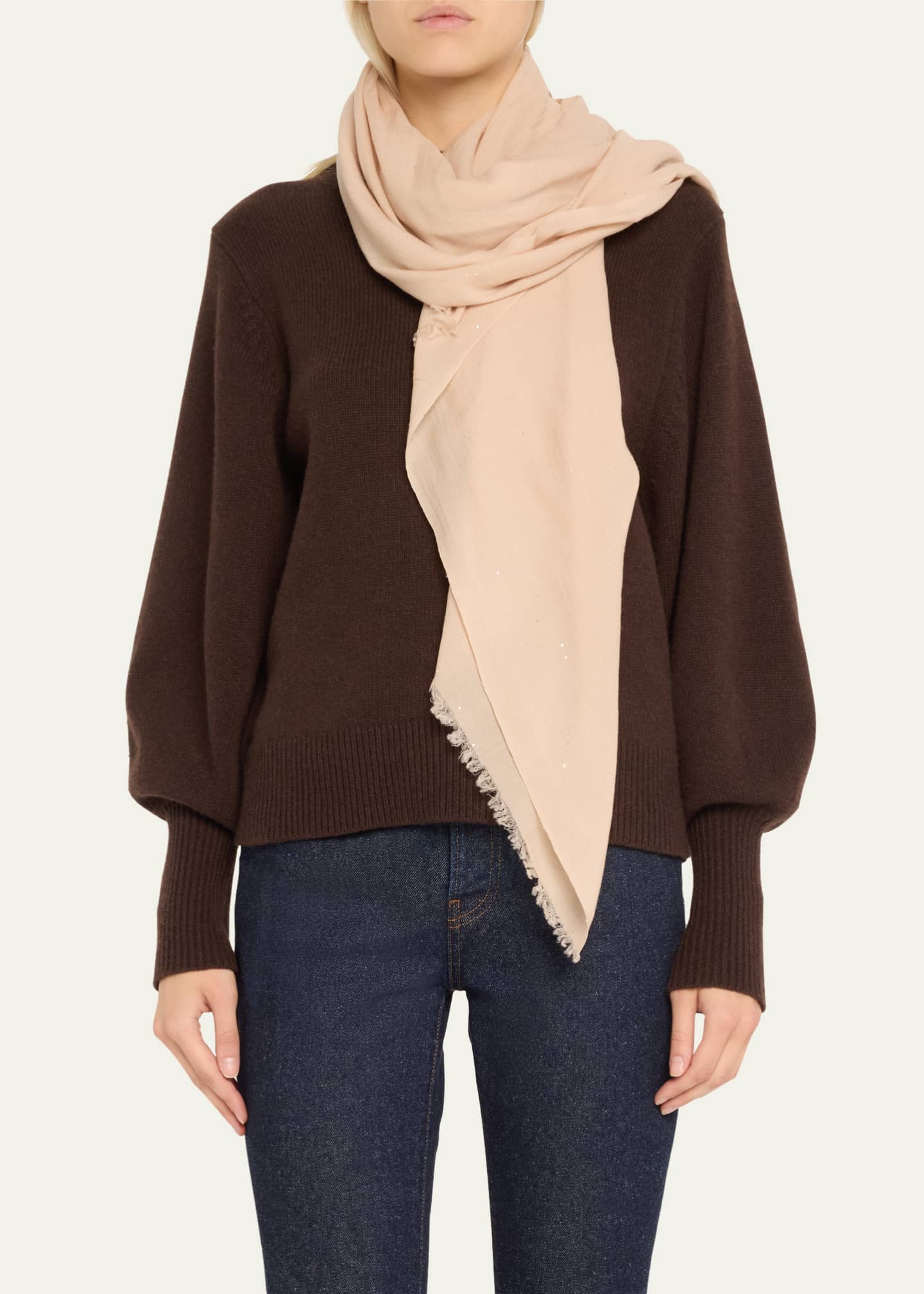 Faliero Sarti Raissa Sparkle Wool Blend Scarf Image 3 of 4