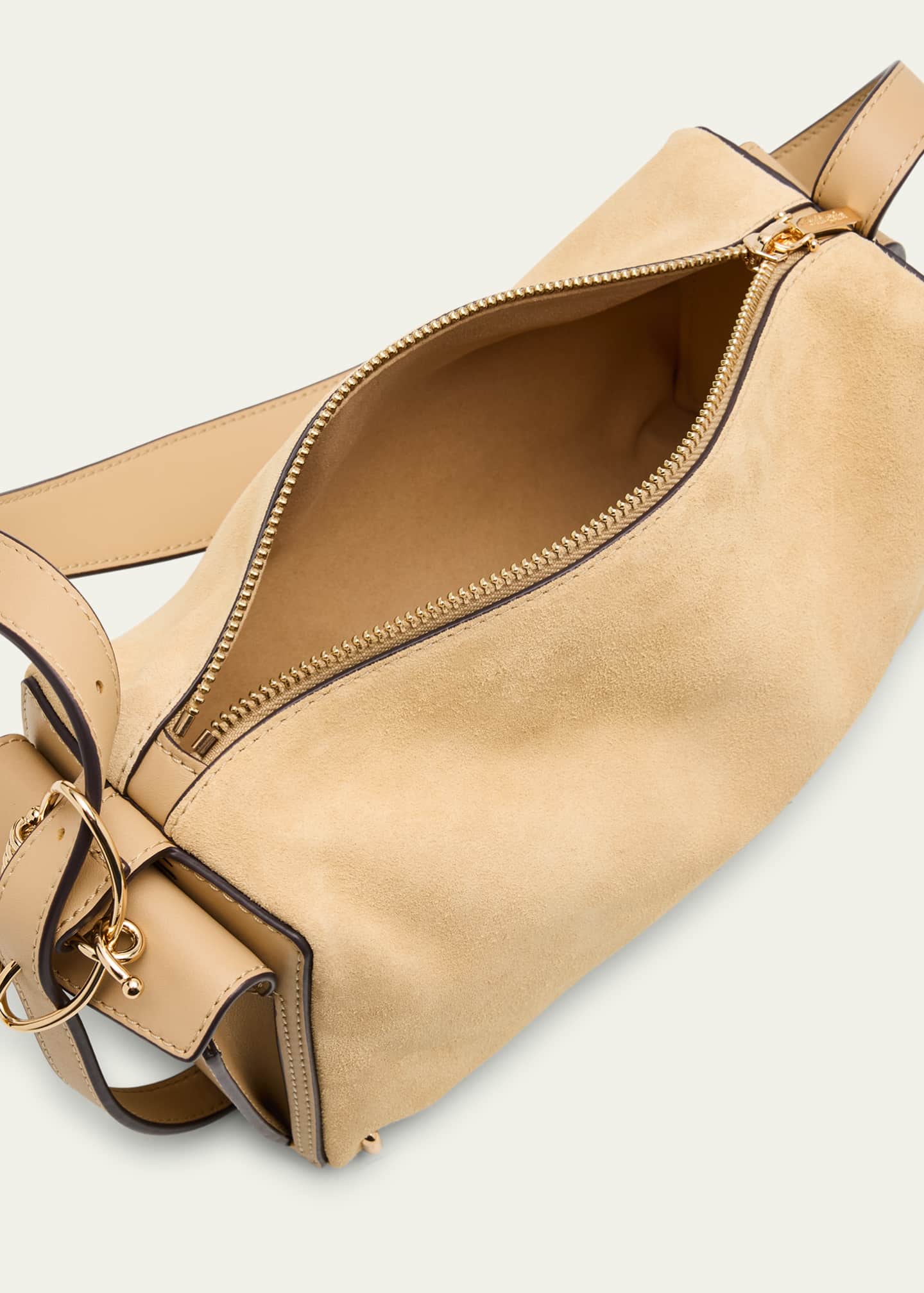 Cult Gaia Natasha Zip Suede & Leather Shoulder Bag - Bergdorf Goodman