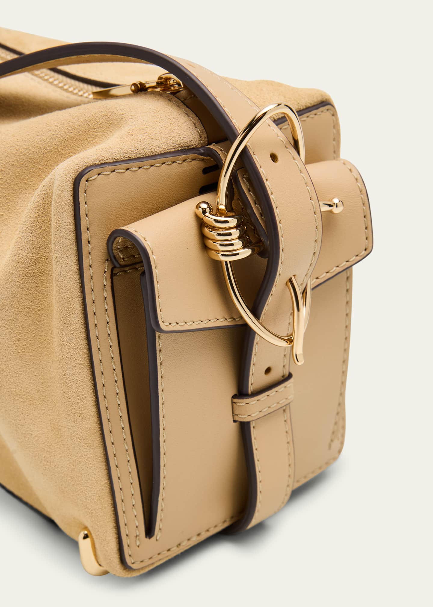 Cult Gaia Natasha Zip Suede & Leather Shoulder Bag - Bergdorf Goodman