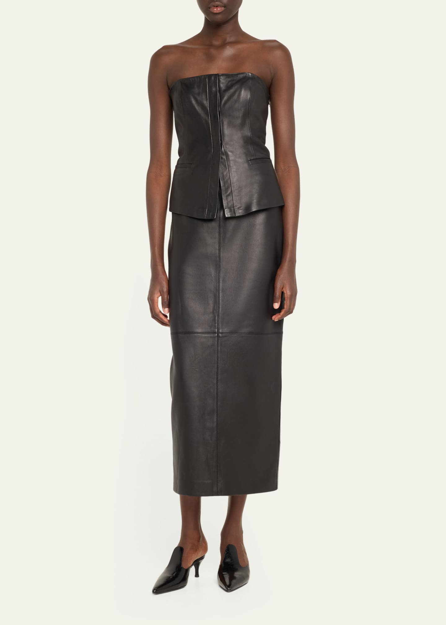 A.L.C. Marta Straight Leather Maxi Skirt Image 2 of 5