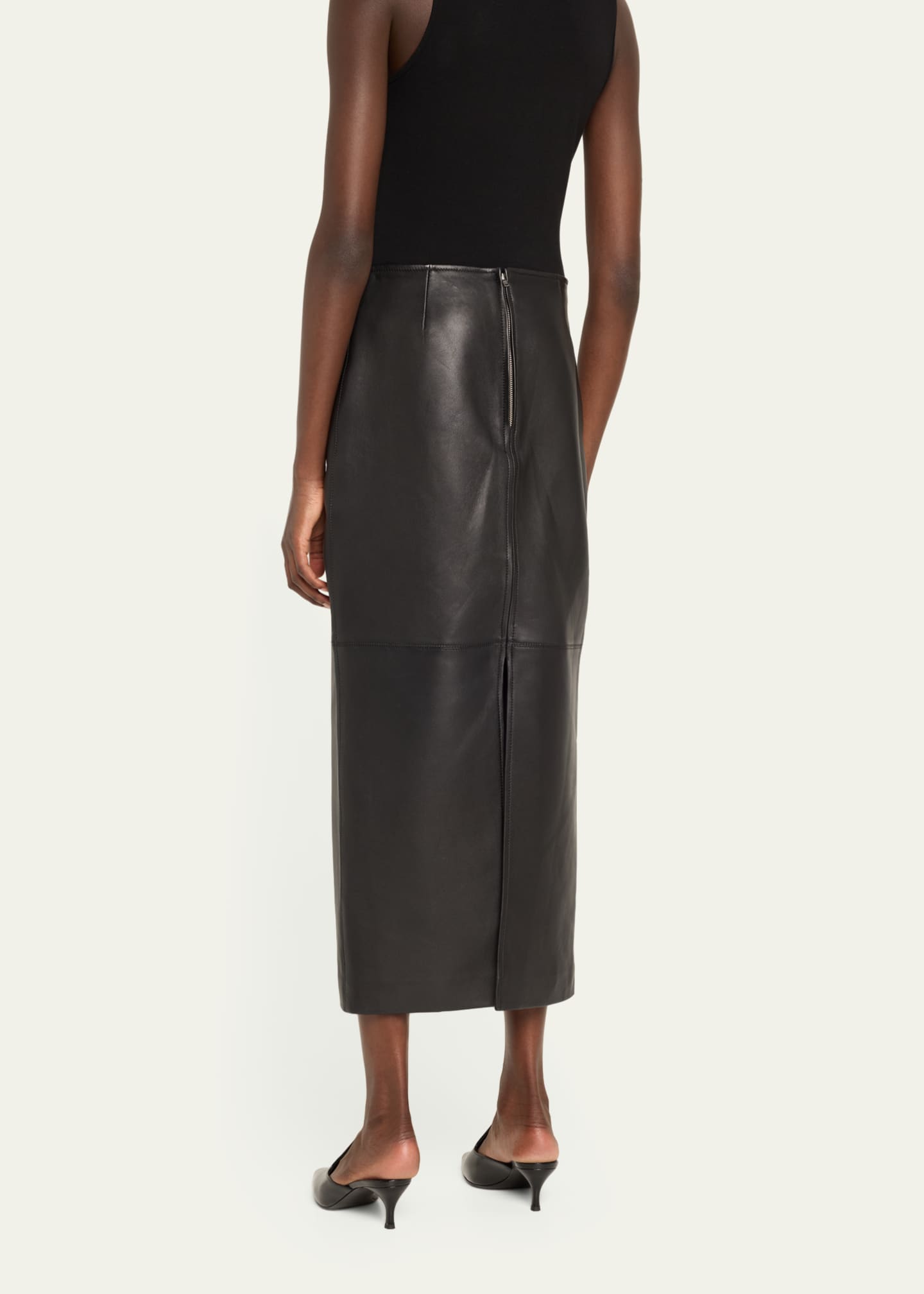 A.L.C. Marta Straight Leather Maxi Skirt Image 3 of 5