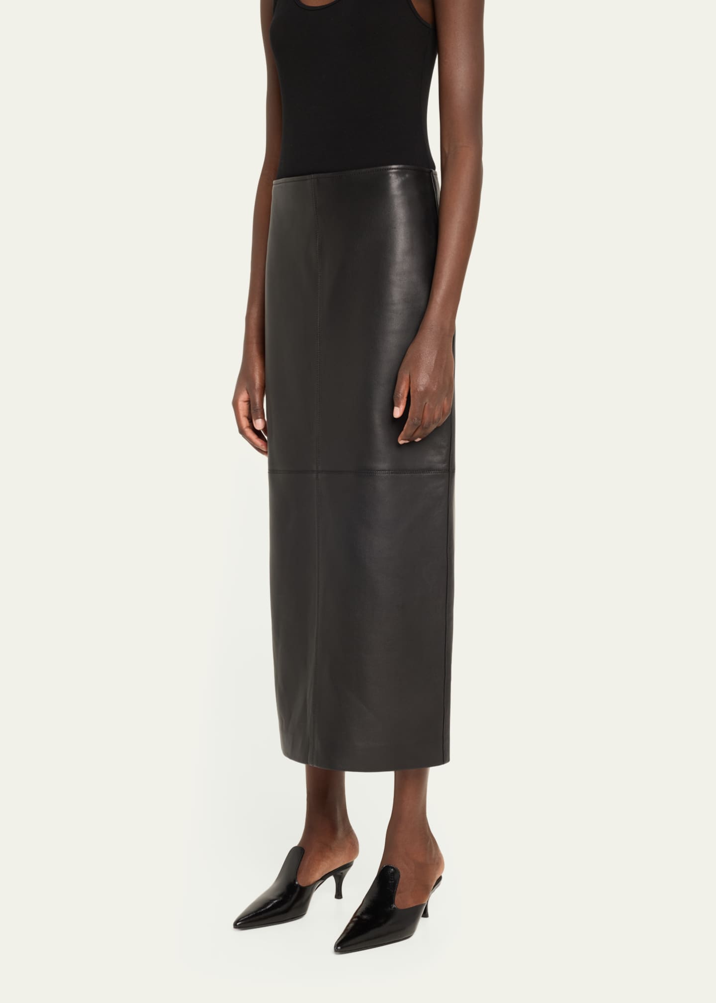A.L.C. Marta Straight Leather Maxi Skirt Image 4 of 5