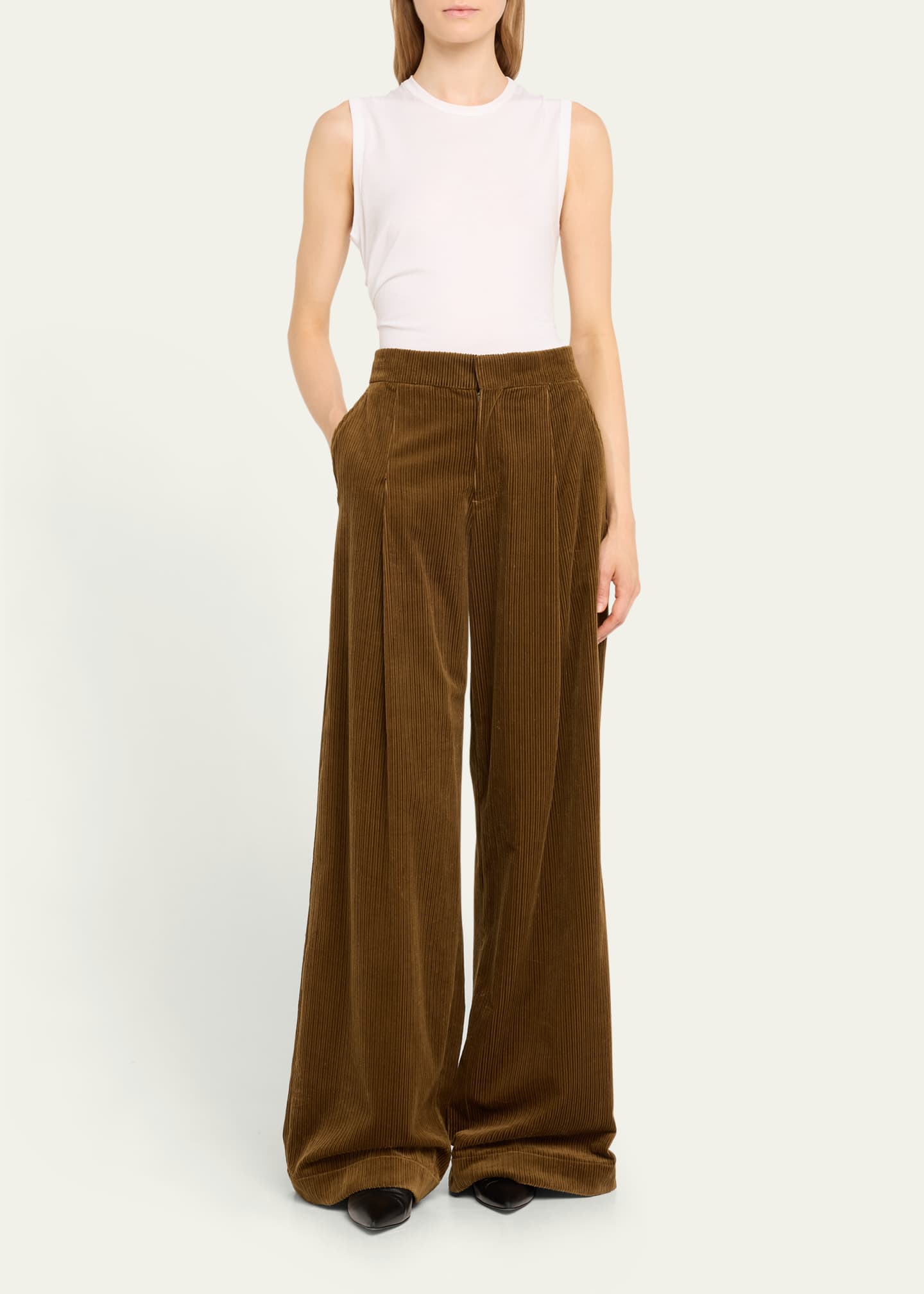 A.L.C. Andrew Wide-Leg Corduroy Pants Image 2 of 5