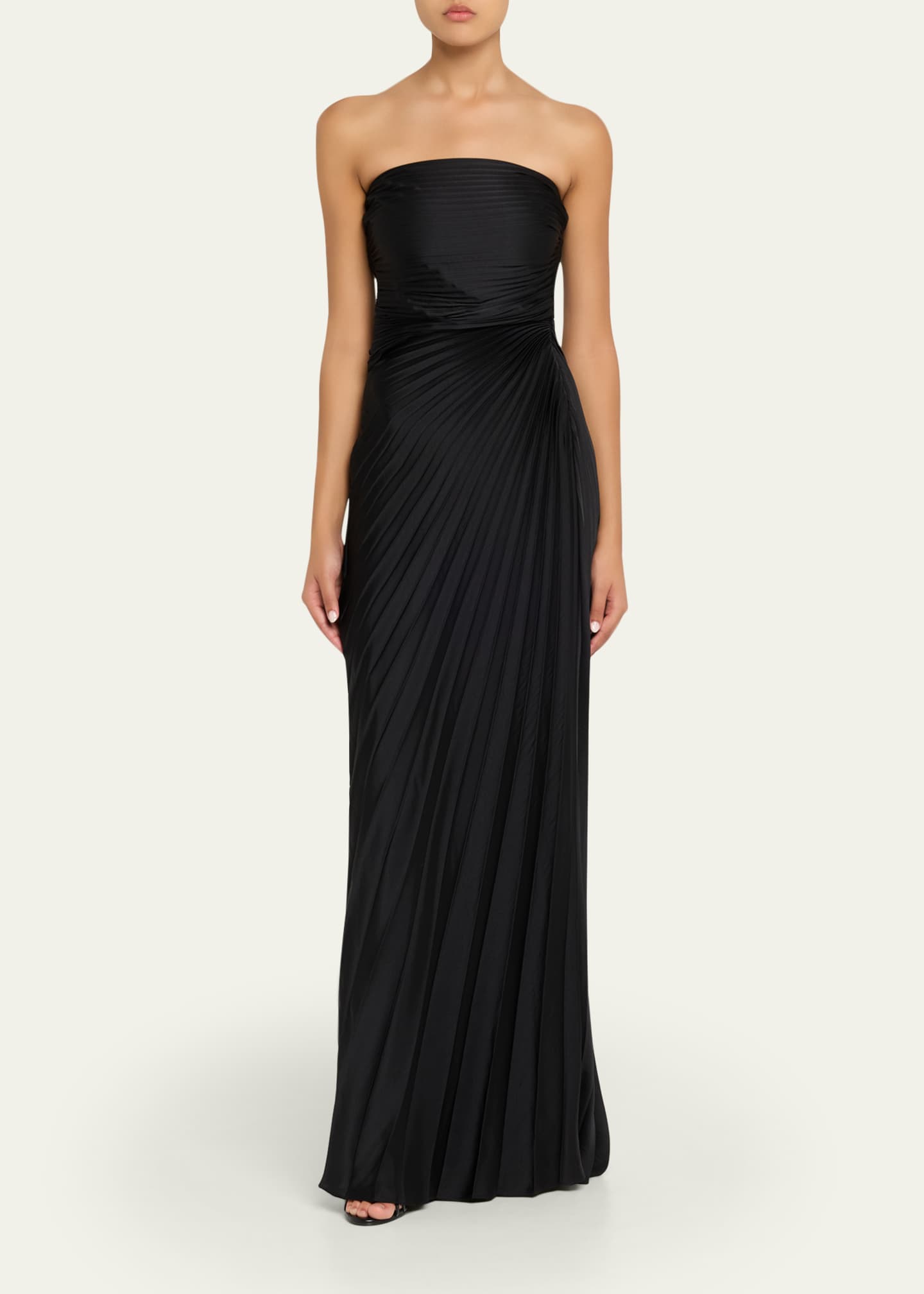 Bianca Pleated Strapless Gown