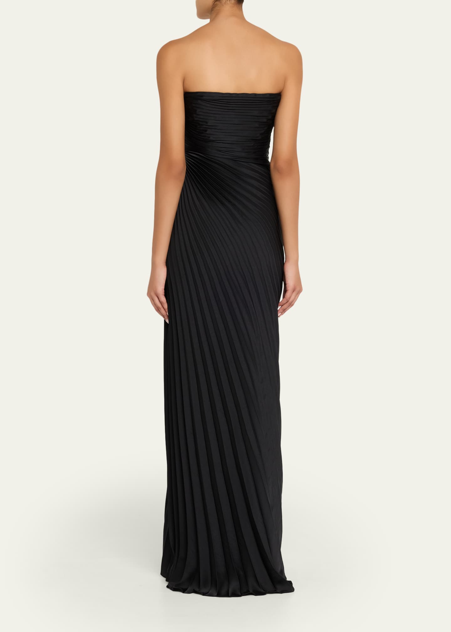 Bianca Pleated Strapless Gown