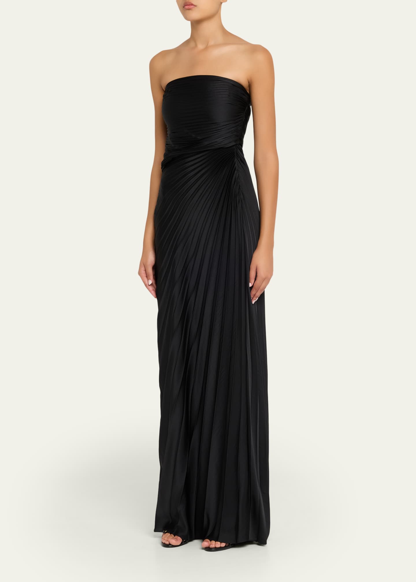 Bianca Pleated Strapless Gown
