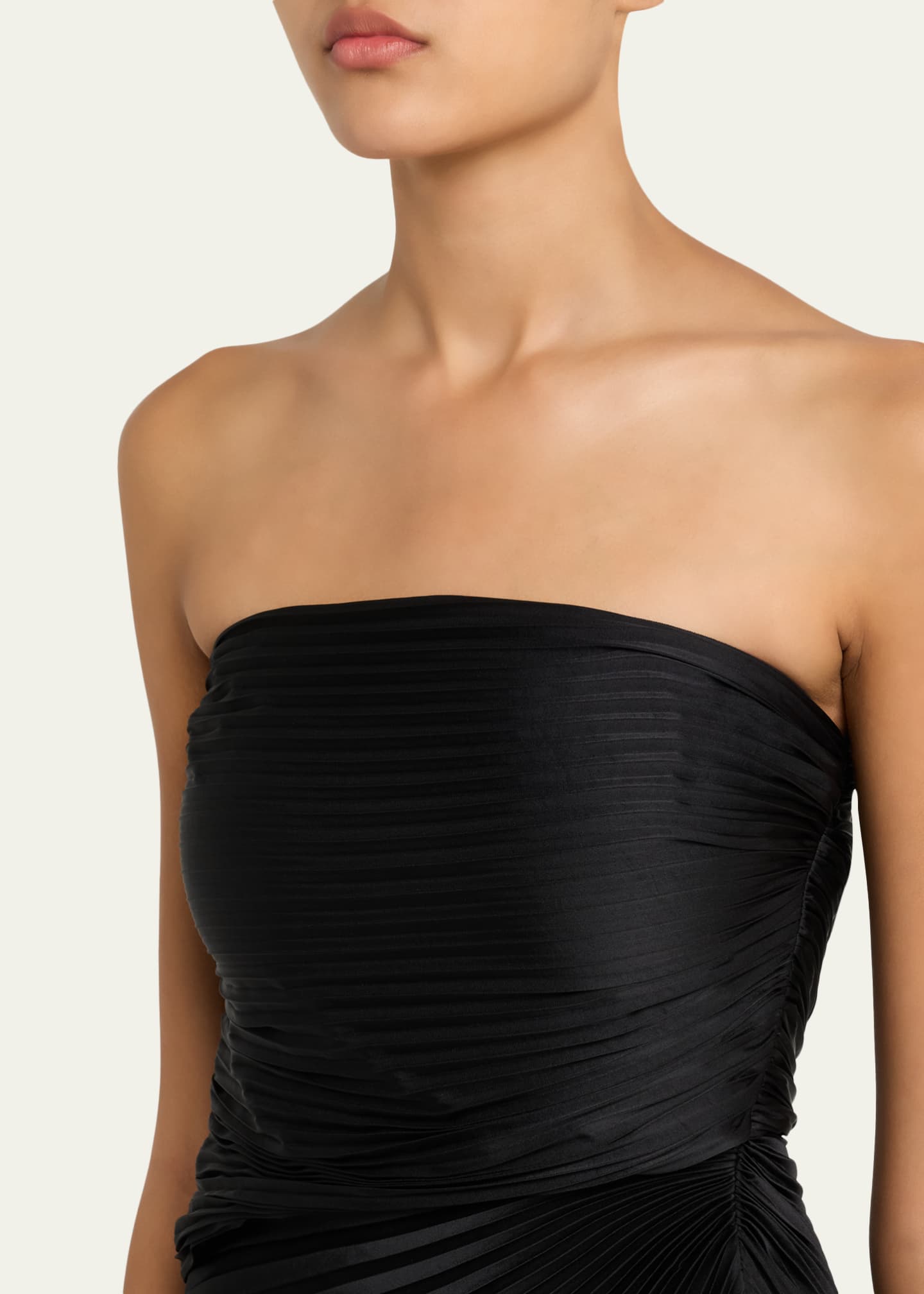 Bianca Pleated Strapless Gown