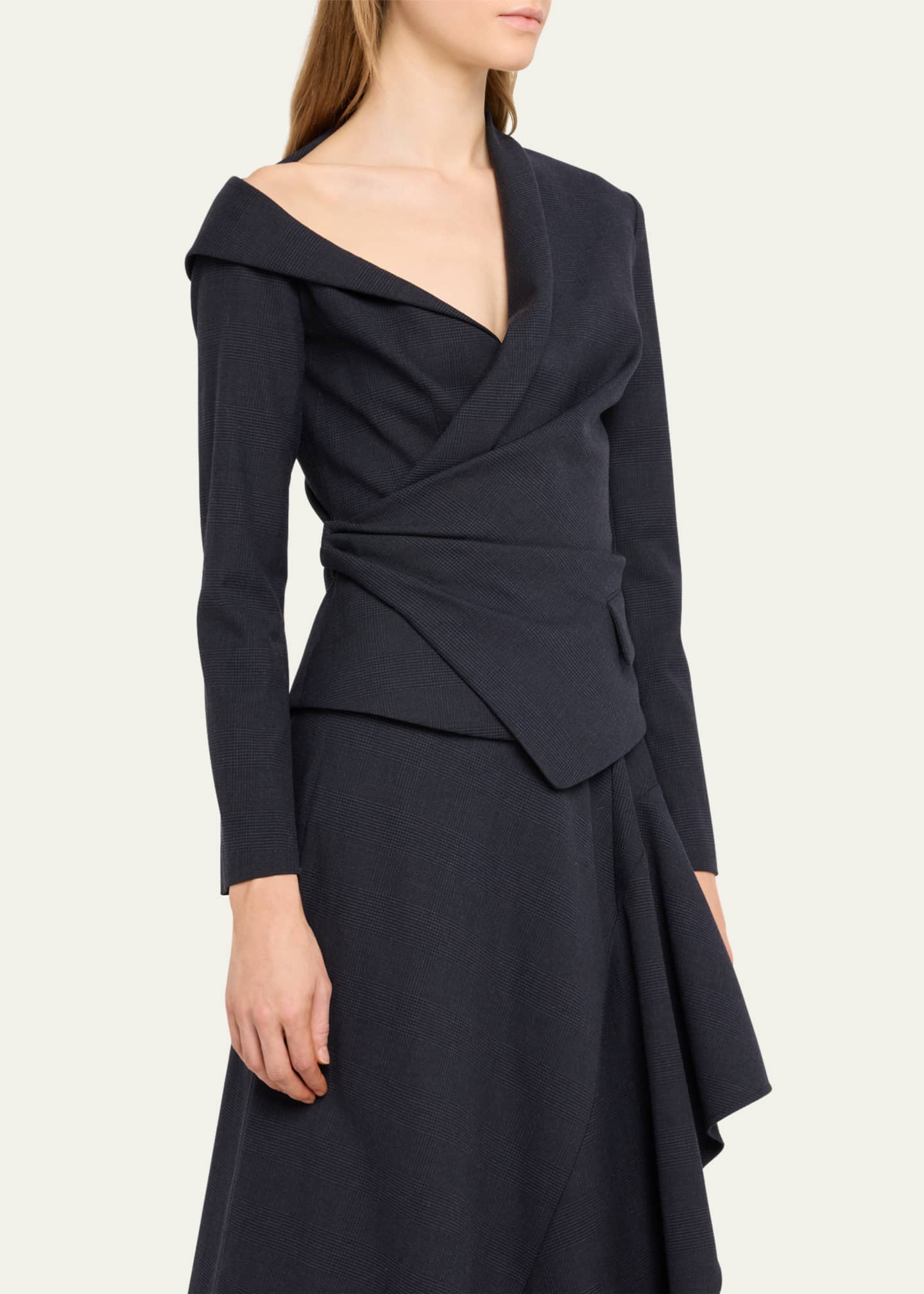 Allegra Asymmetric Long Sleeve Top | Espresso Brown