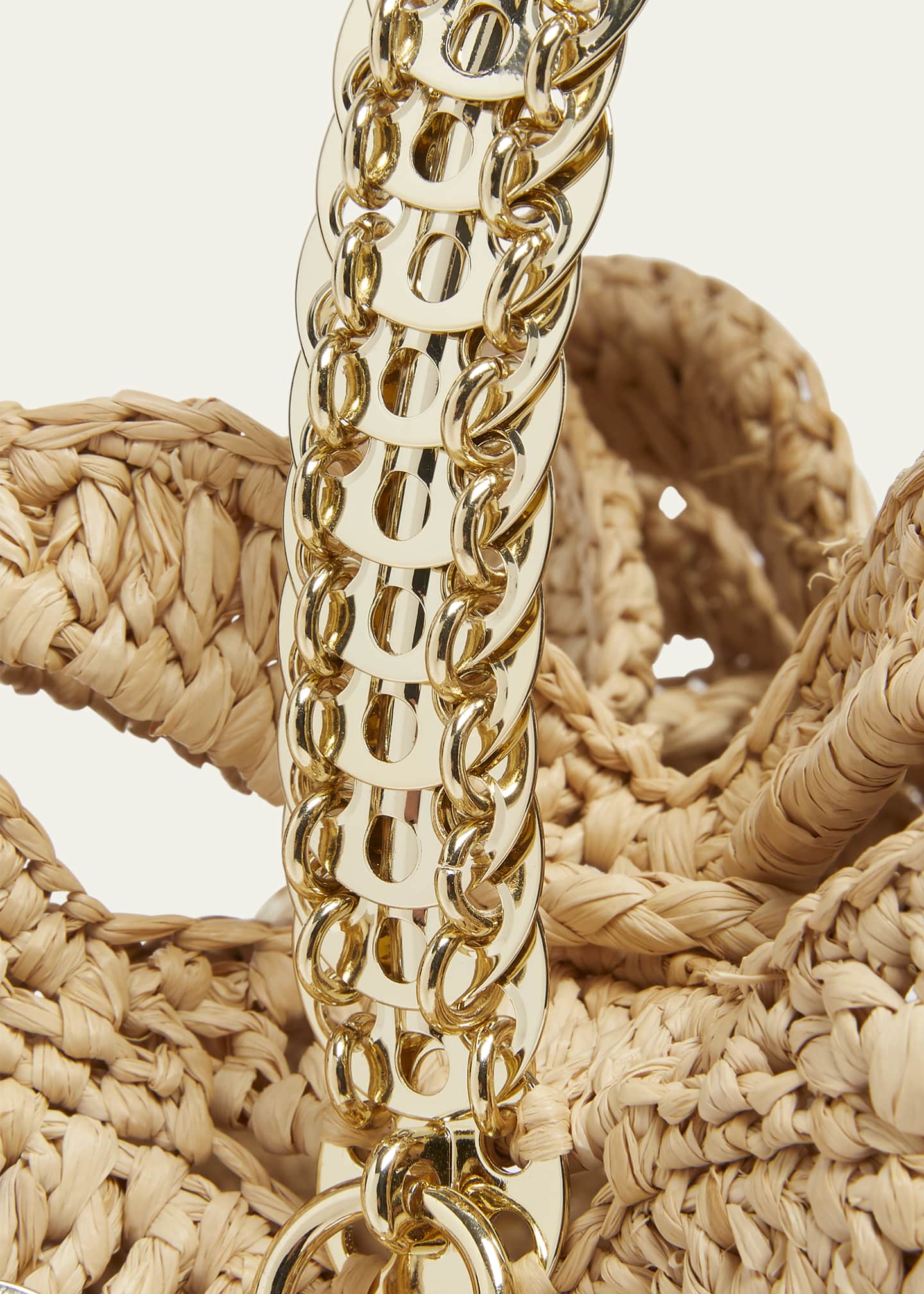 Rabanne Sac a Main Disc-Link Raffia Bucket Bag - Bergdorf