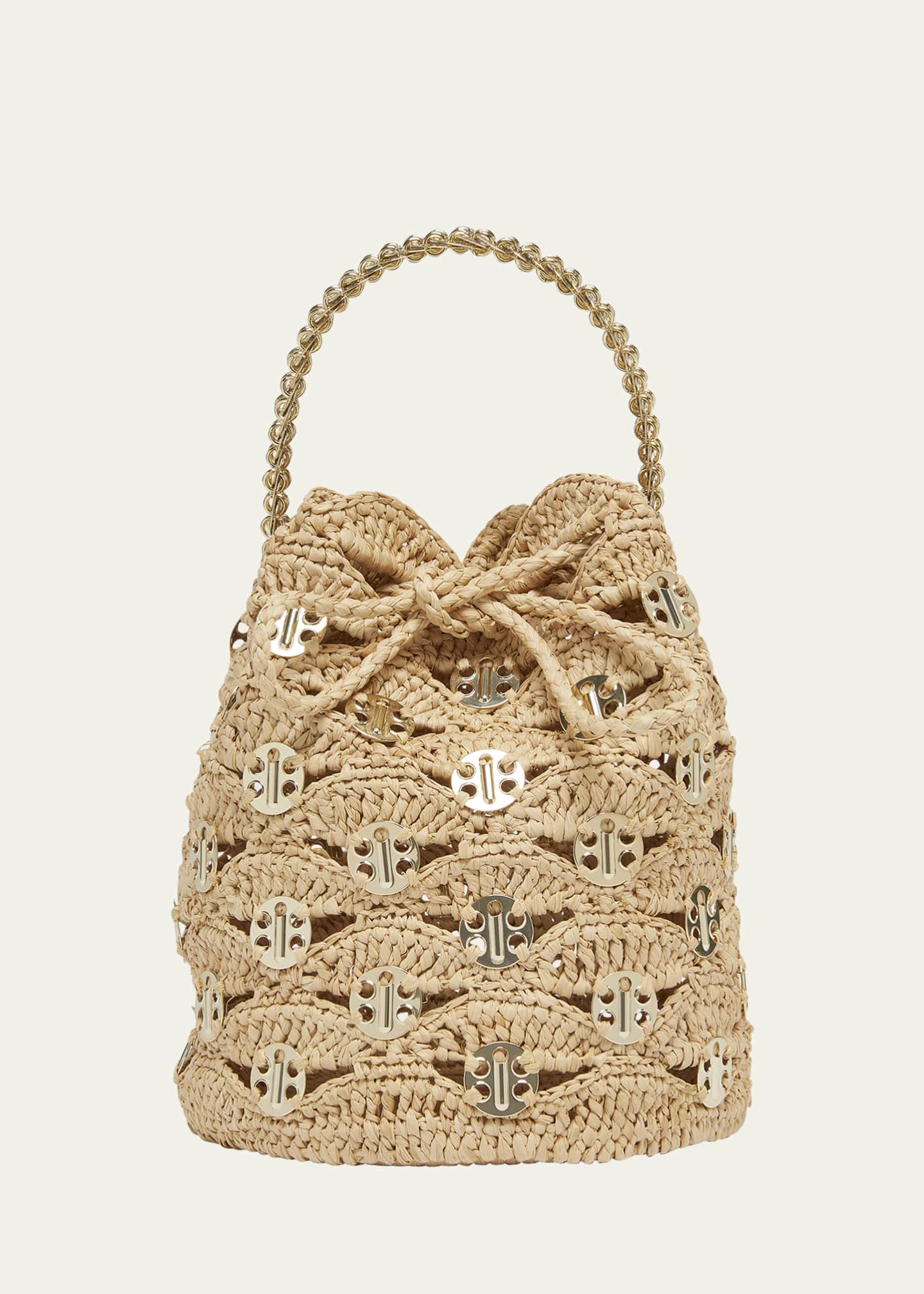 【rabanne】Sac A Main Bucket Bag Rabanne Sac a Main Disc-Link Raffia Bucket Bag - Bergdorf