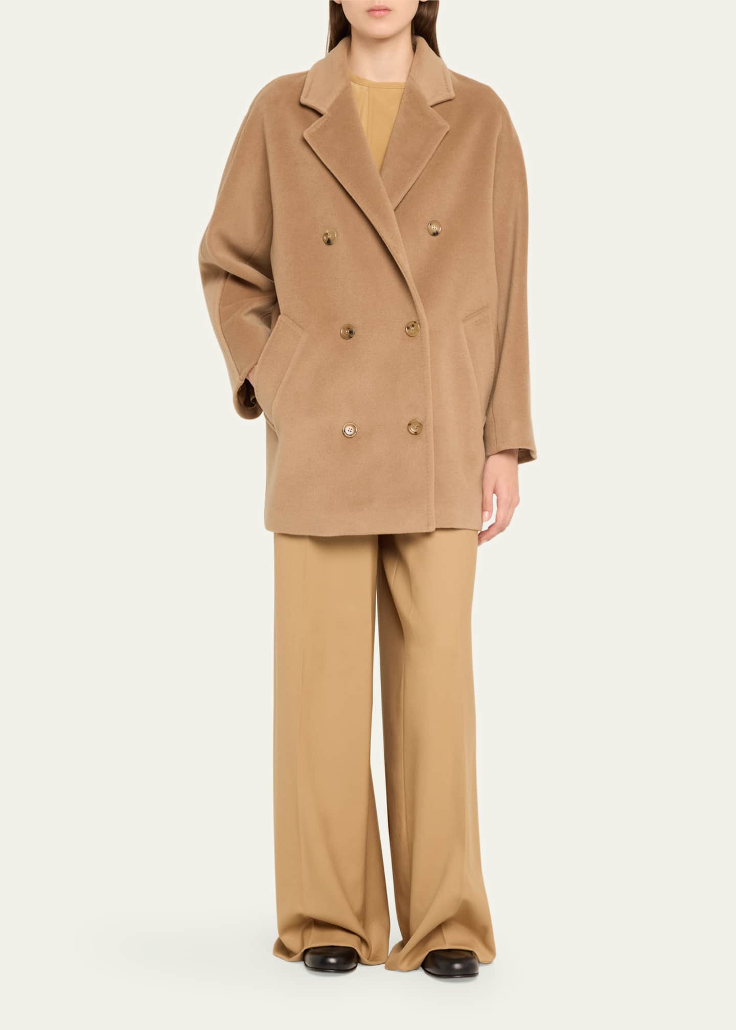 Max Mara Rebus Double-Breasted Wool Cashmere Coat Image 2 of 5
